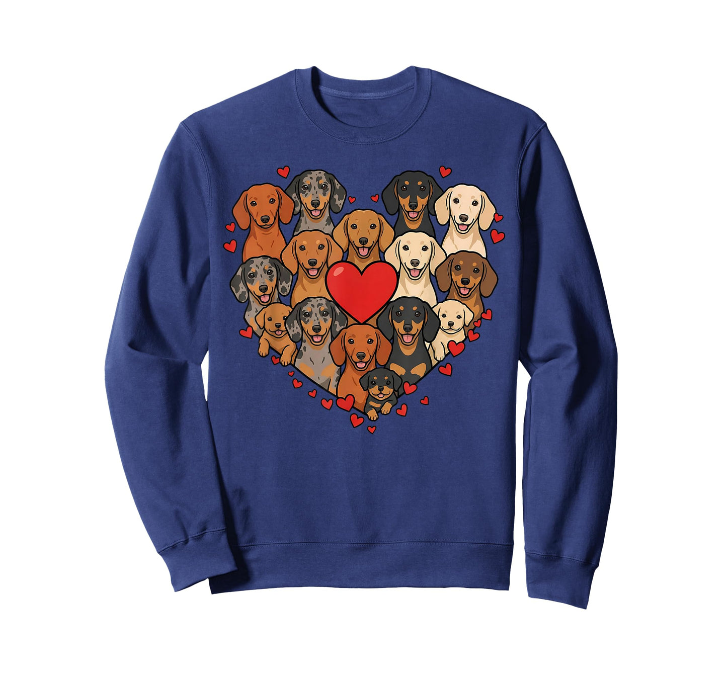 Cute Dachshund Heart Love Dog Lover Pet Mom Dad Valentine T-Shirt