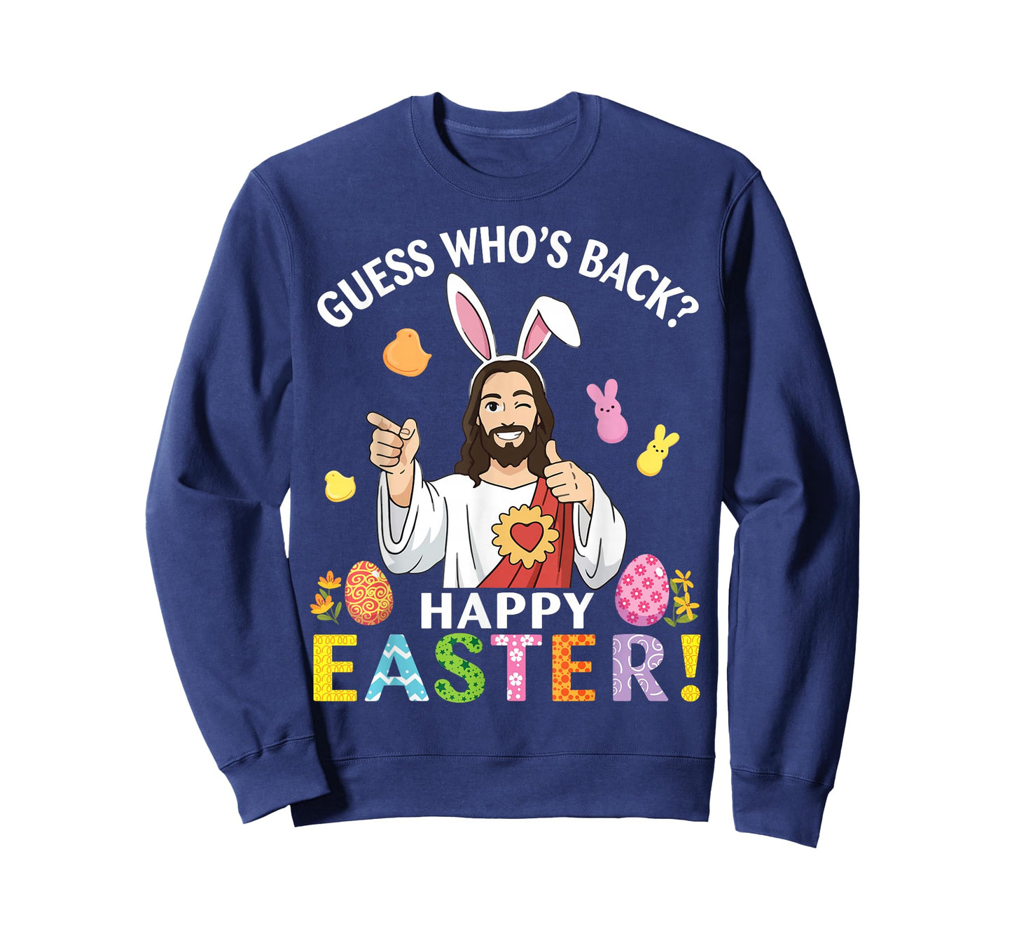 Guess Who's Back Happy Easter Jesus Bunny Ears Religious T-Shirt