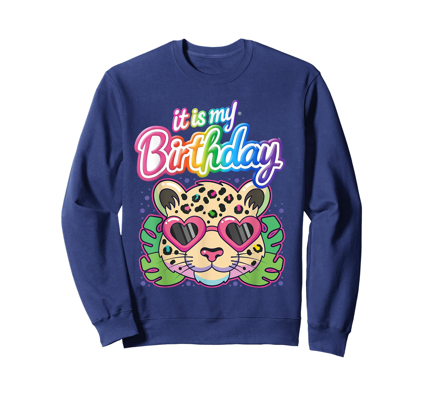 Rainbow Cheetah Leopard Face Heart Birthday Party Women T-Shirt
