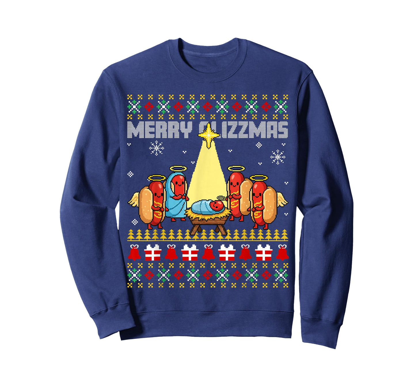 Merry Glizzmas Ugly Christmas Sweaters Hot Dogs Xmas Family T-Shirt