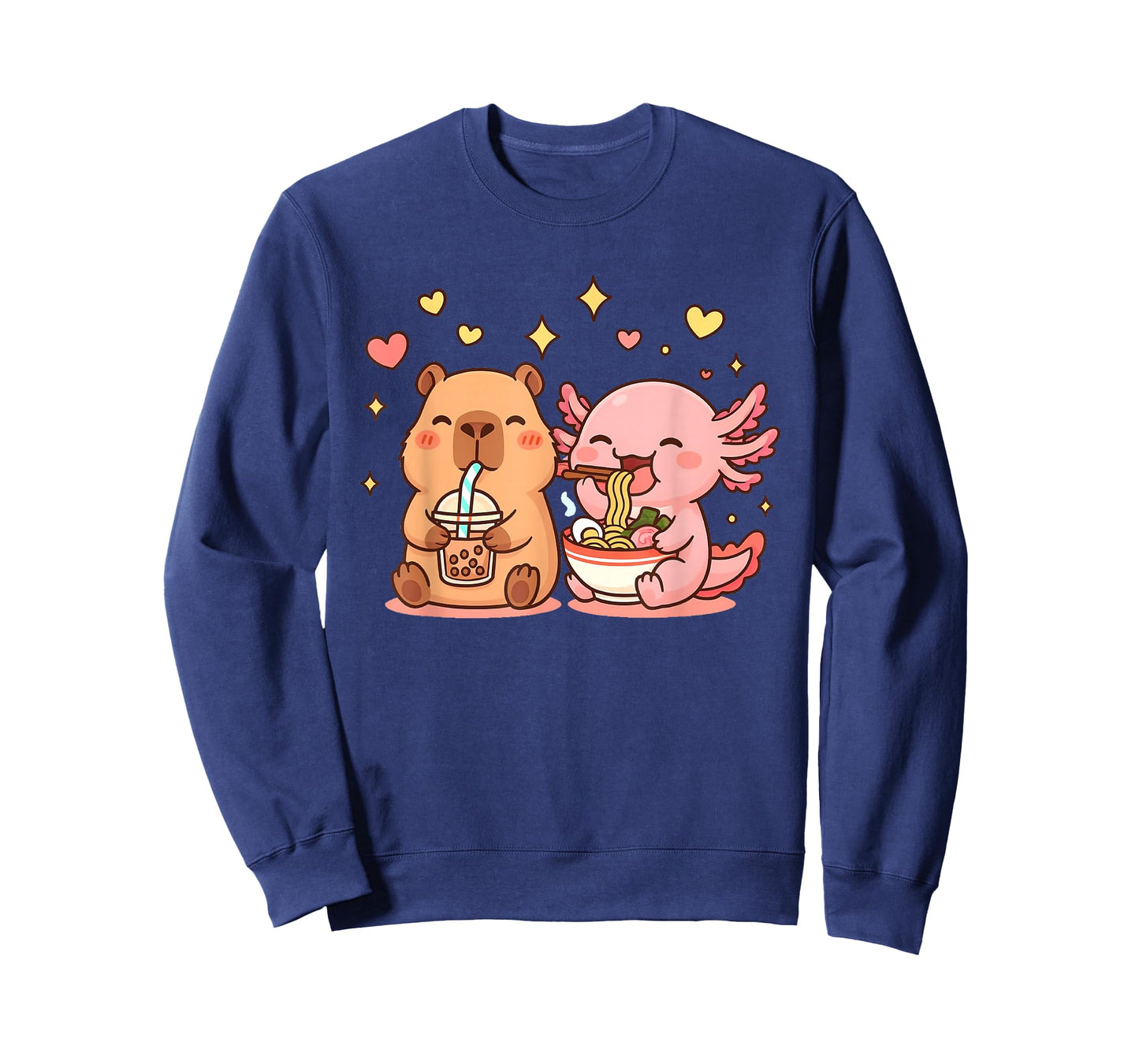 Cute Capybara and Axolotl Kawaii Funny Boys Girls Kids T-Shirt