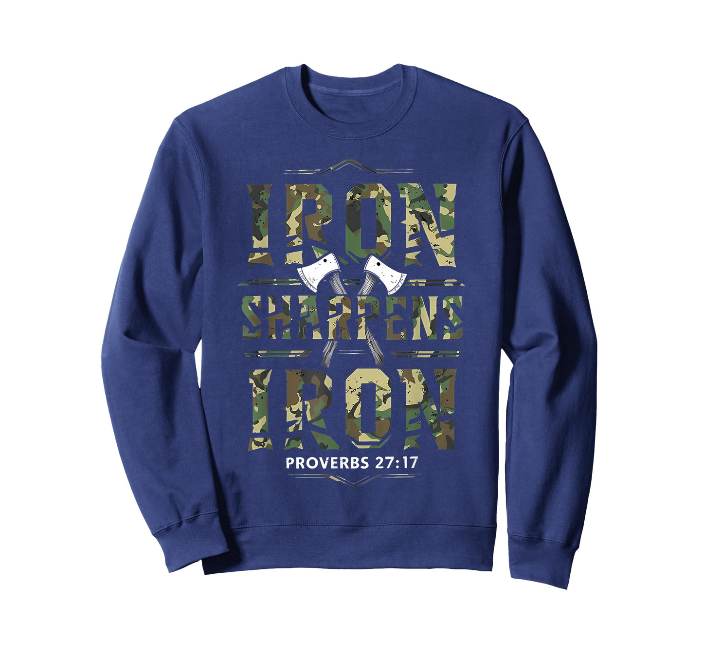 Iron Sharpens Iron Camo Scripture Christian Gym Workout T-Shirt