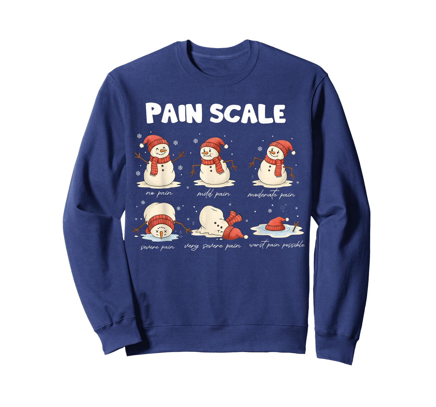 Pain Scale Snowman Nurse Christmas Xmas Snow Pajamas Holiday T-Shirt