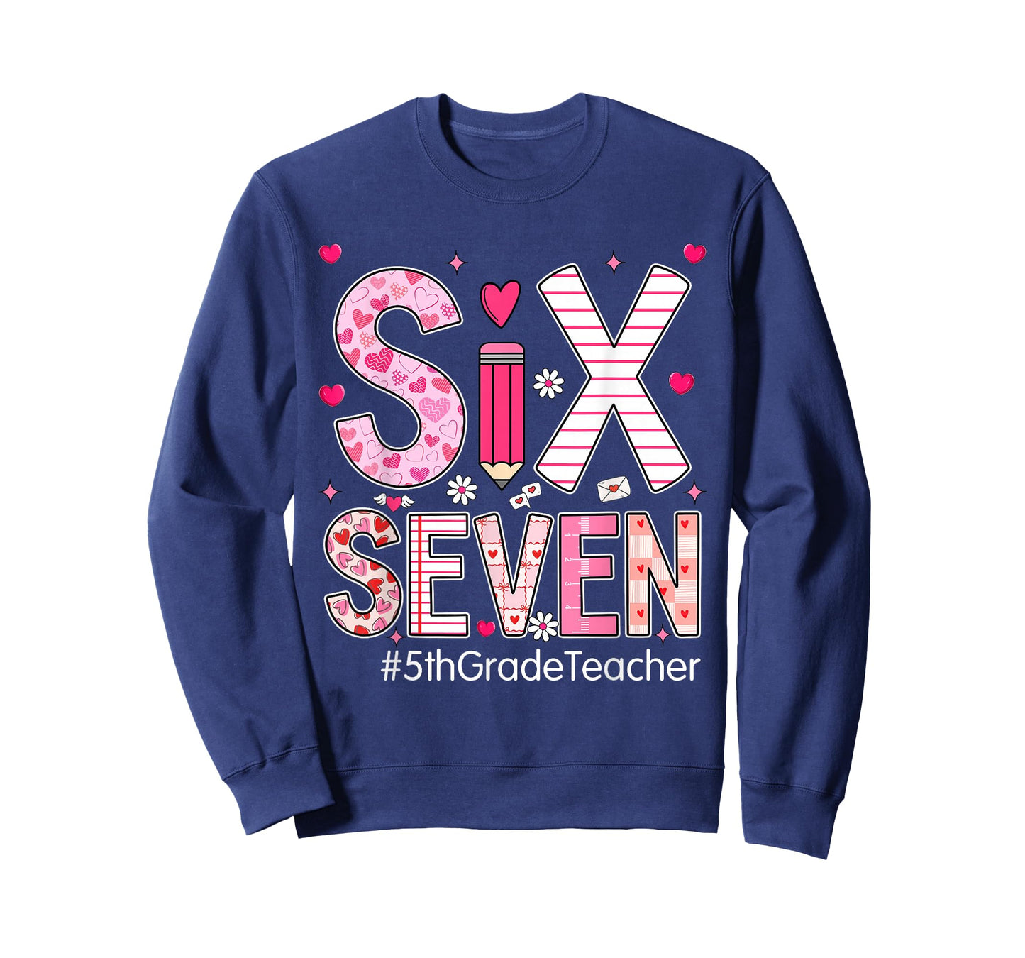 Preppy Six Seven 67 Valentine's Day 5th Grade Teacher T-Shirt