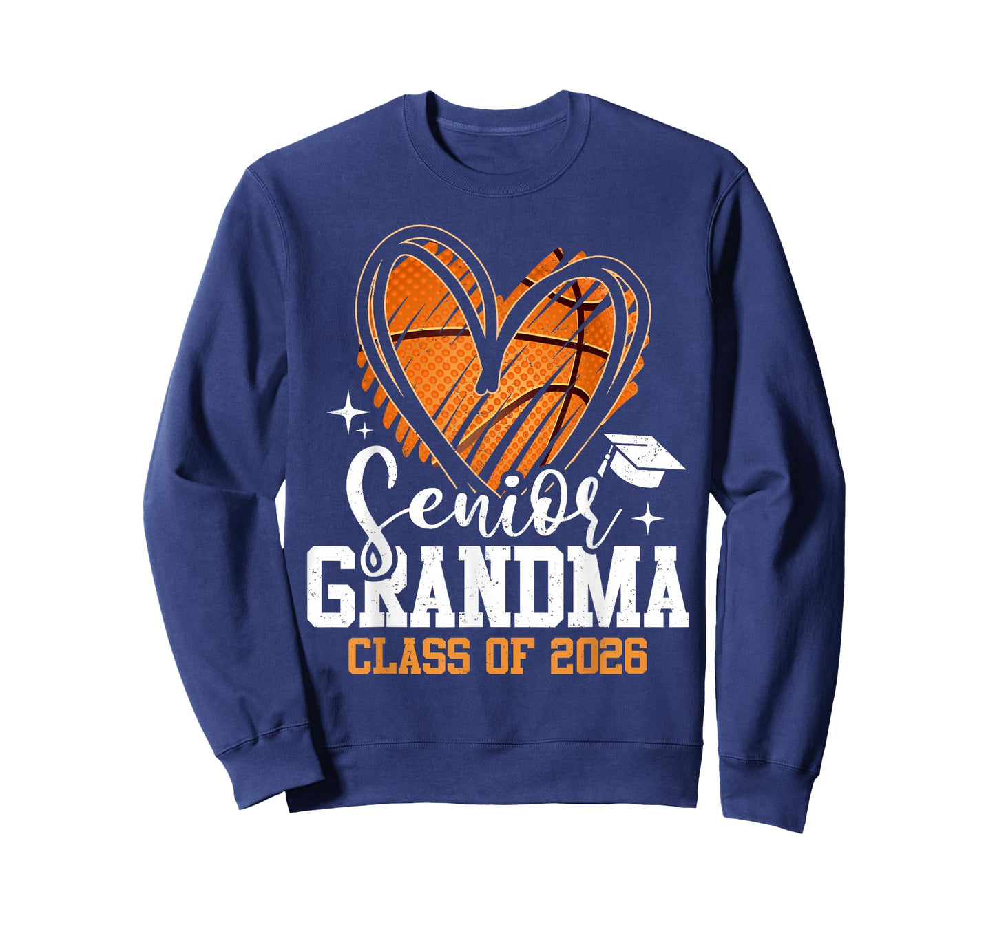 Senior Grandma Class of 2026 Basketball Graduation Heart T-Shirt