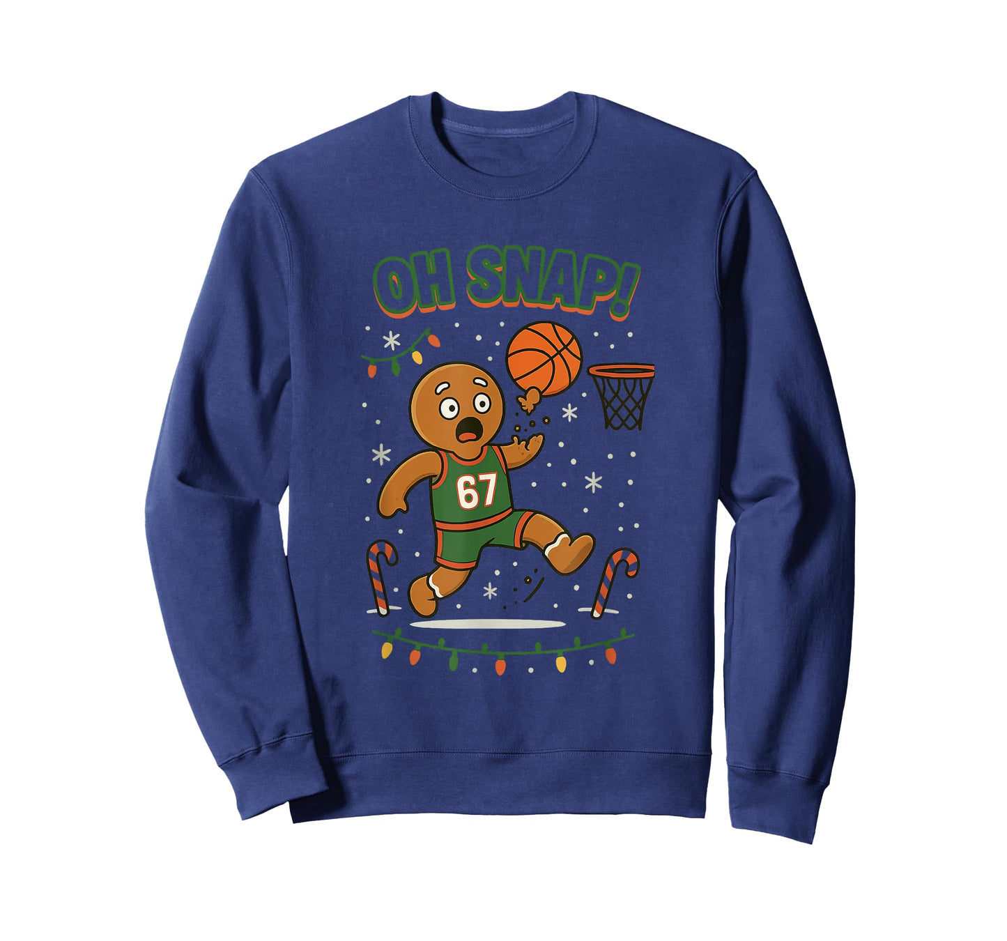 Funny OH SNAP Six Seven Gingerbread Basketball Christmas Fun T-Shirt