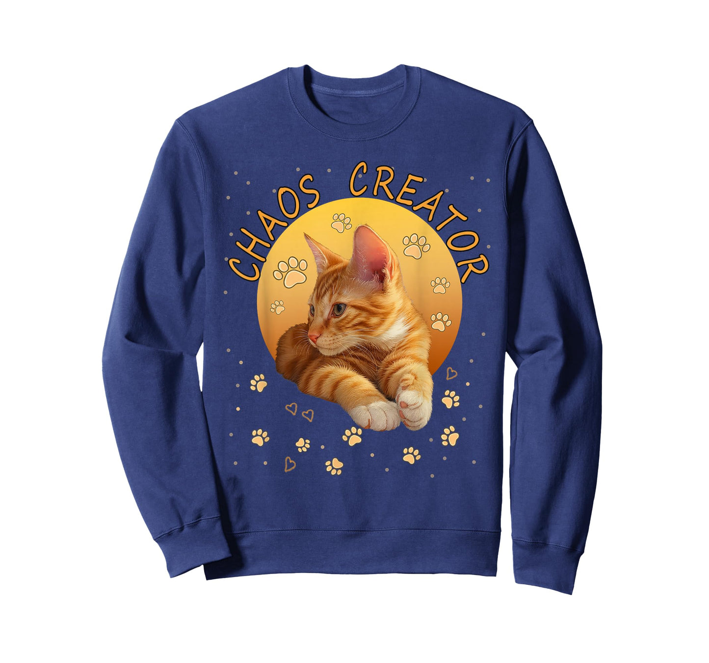 Orange Tabby Ginger Kitten Cat Lovers Mom Dad Chaos Creator T-Shirt