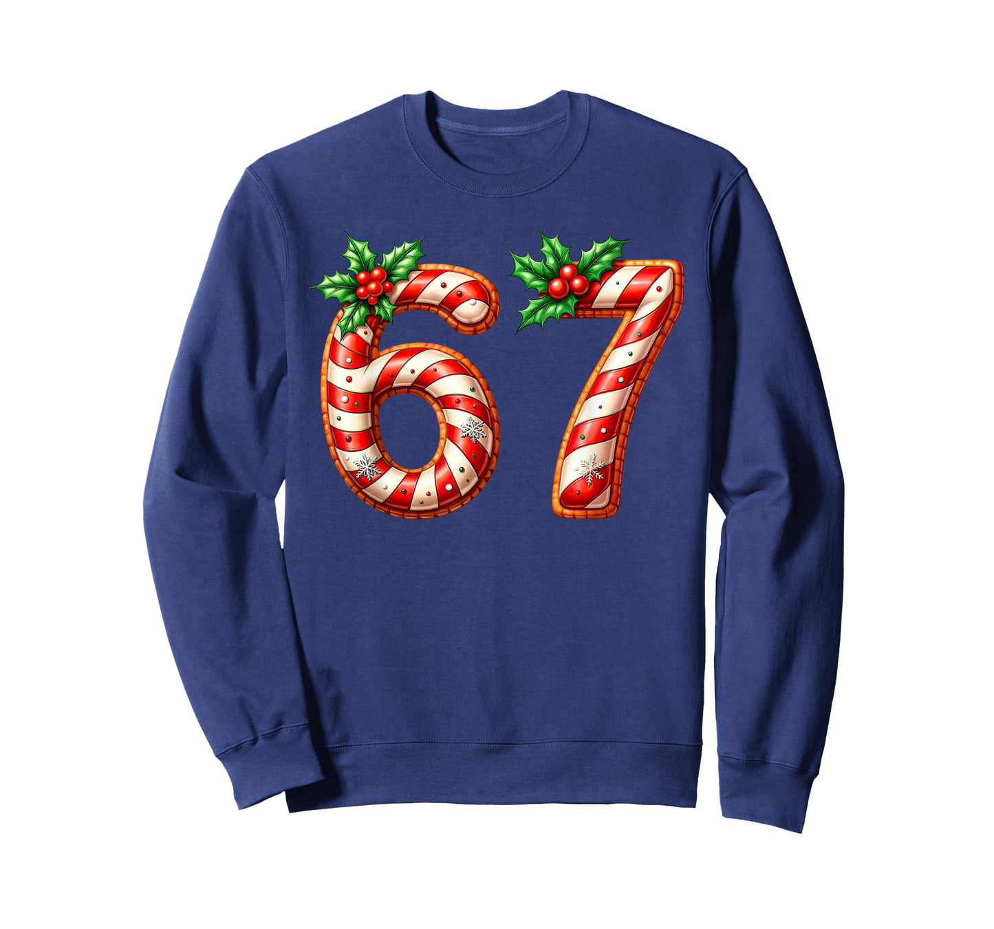 Funny Six Seven 67 Meme Gen Alpha Slang 6 7 Candy Cane T-Shirt