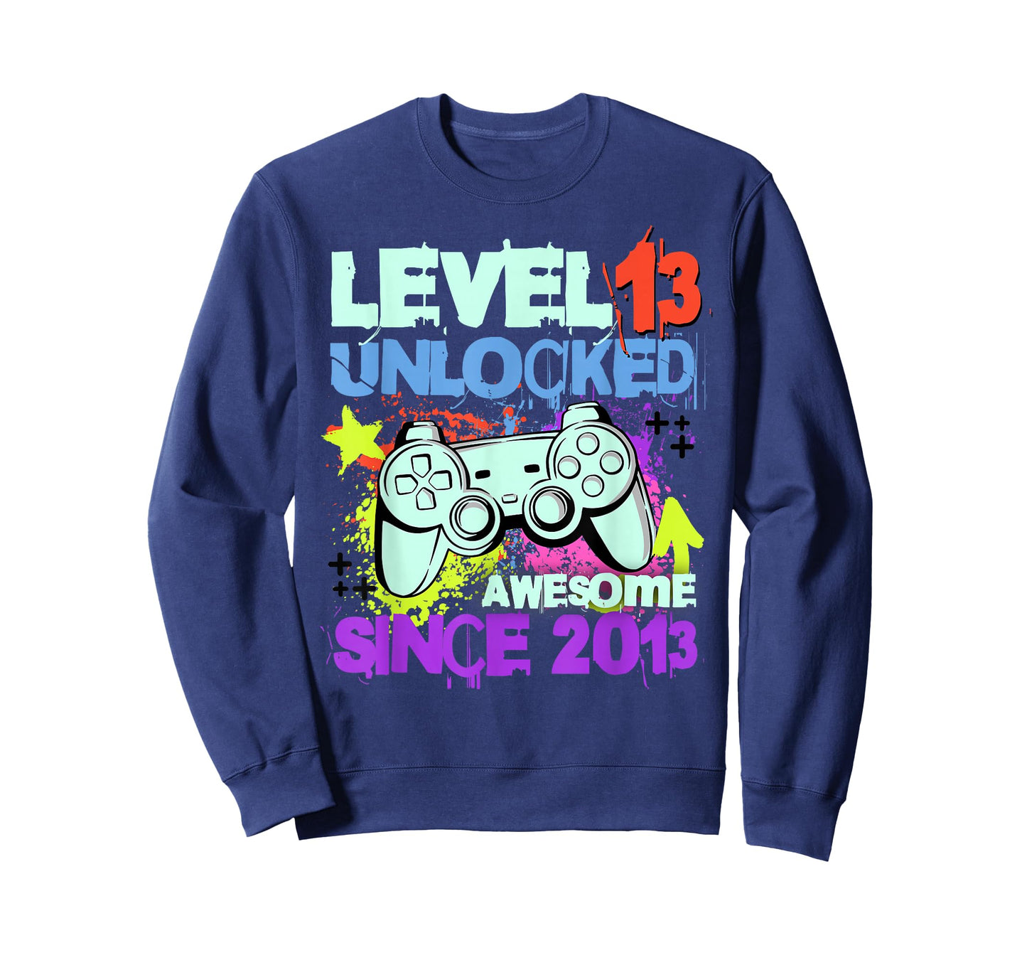 Level 13 Unlocked Awesome Since 2013 13th Birthday Boy Gamer T-Shirt