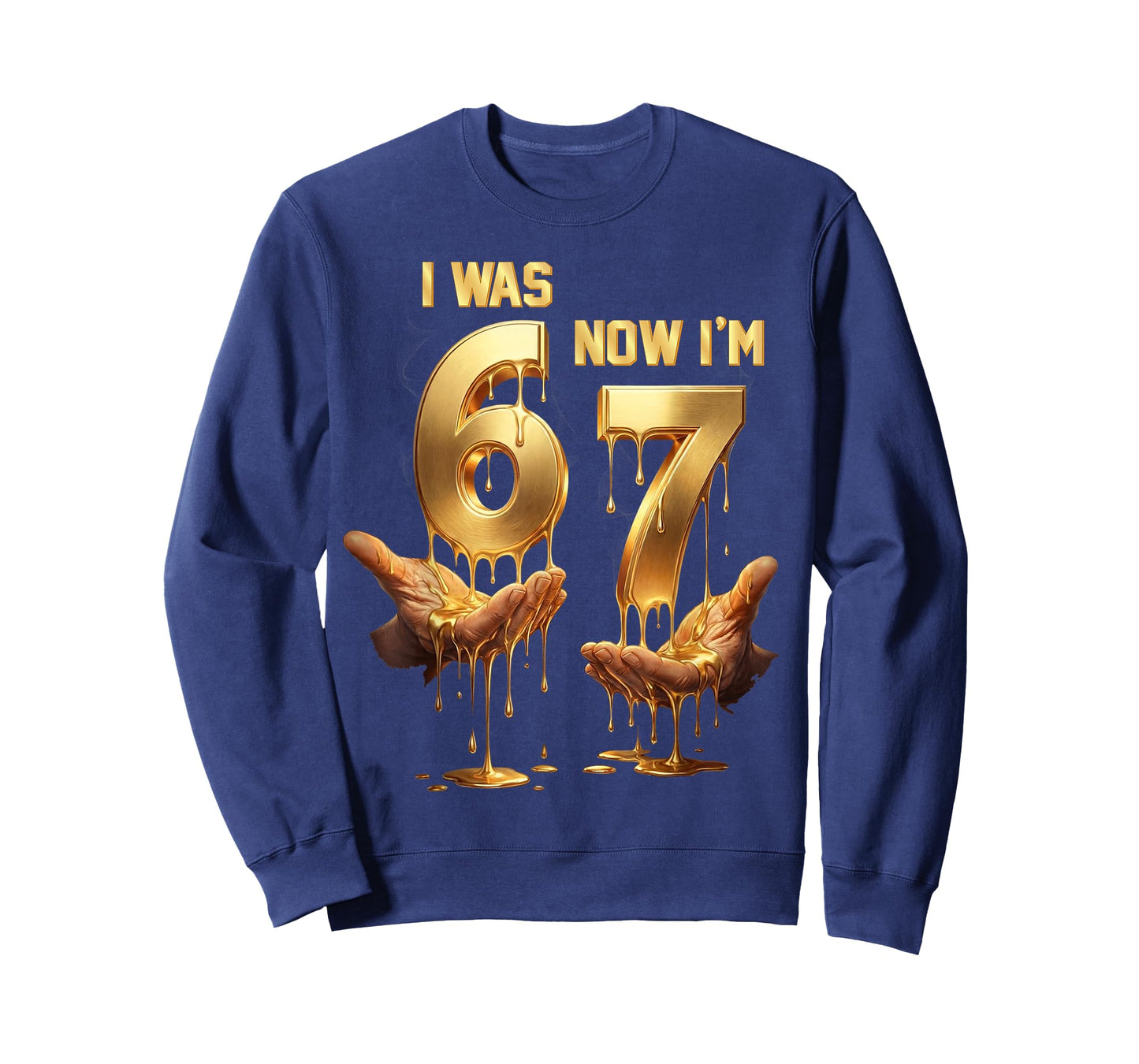 I was 6 Now I'm 7 Birthday Boys Kids Gold Drip 7th Birthday T-Shirt