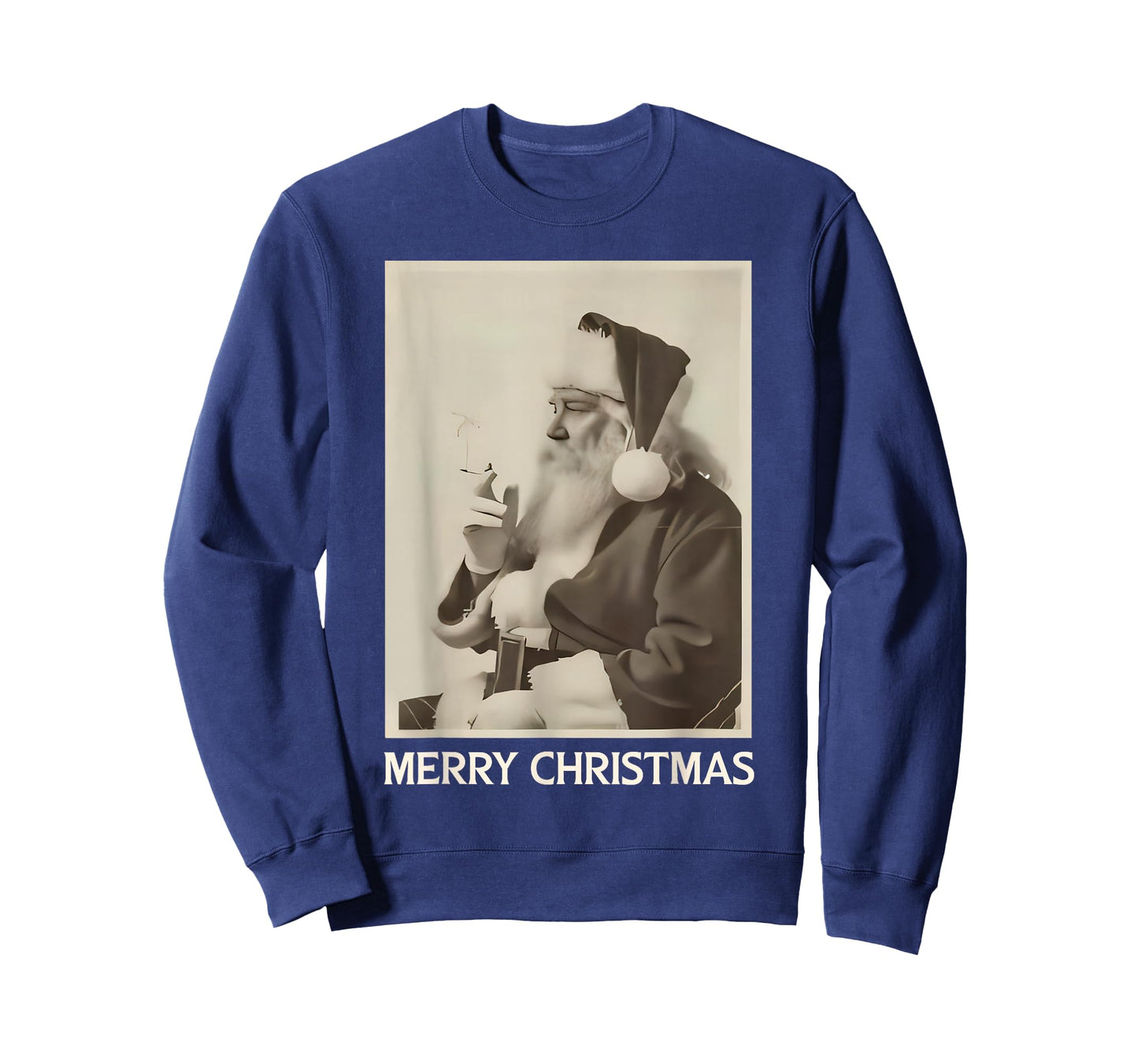 Vintage Funny Smoking Santa Claus Christmas Merry Christmas T-Shirt