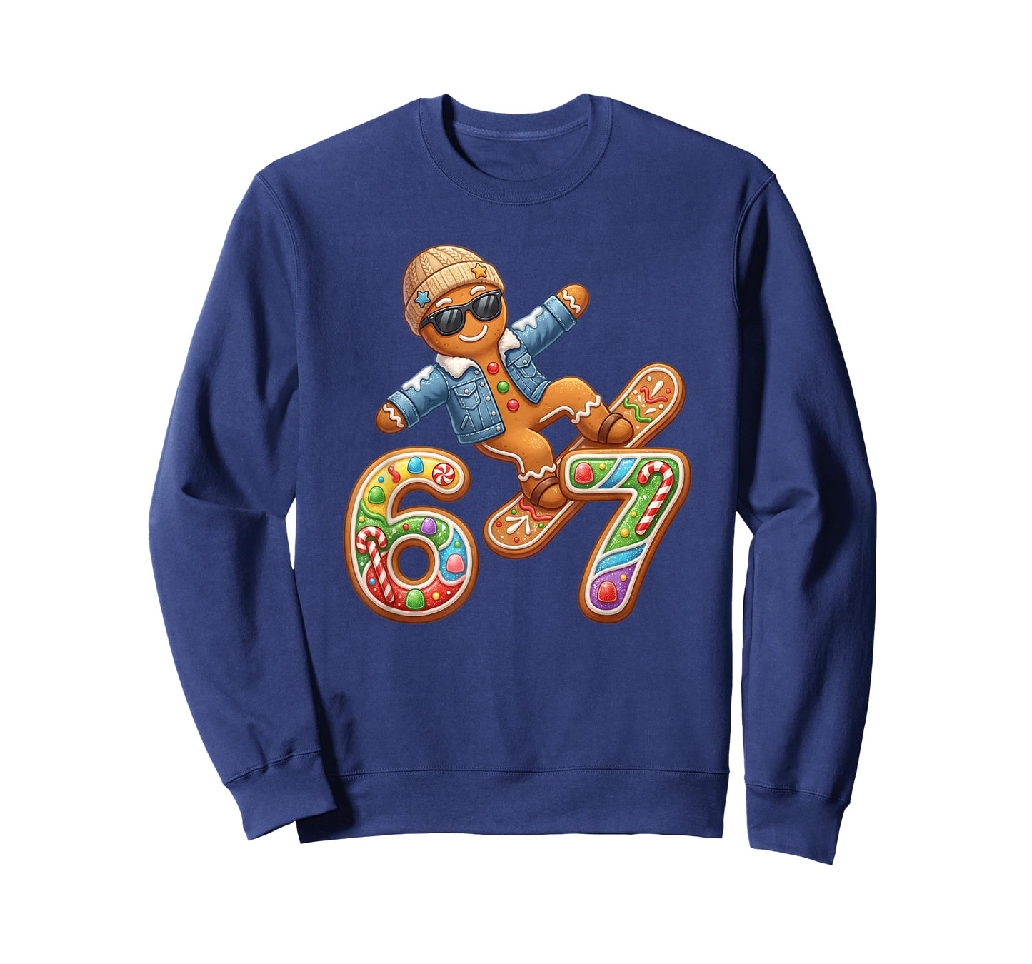 Funny Gingerbread Six Seven 67 Ice Cream Drip Christmas Boys T-Shirt