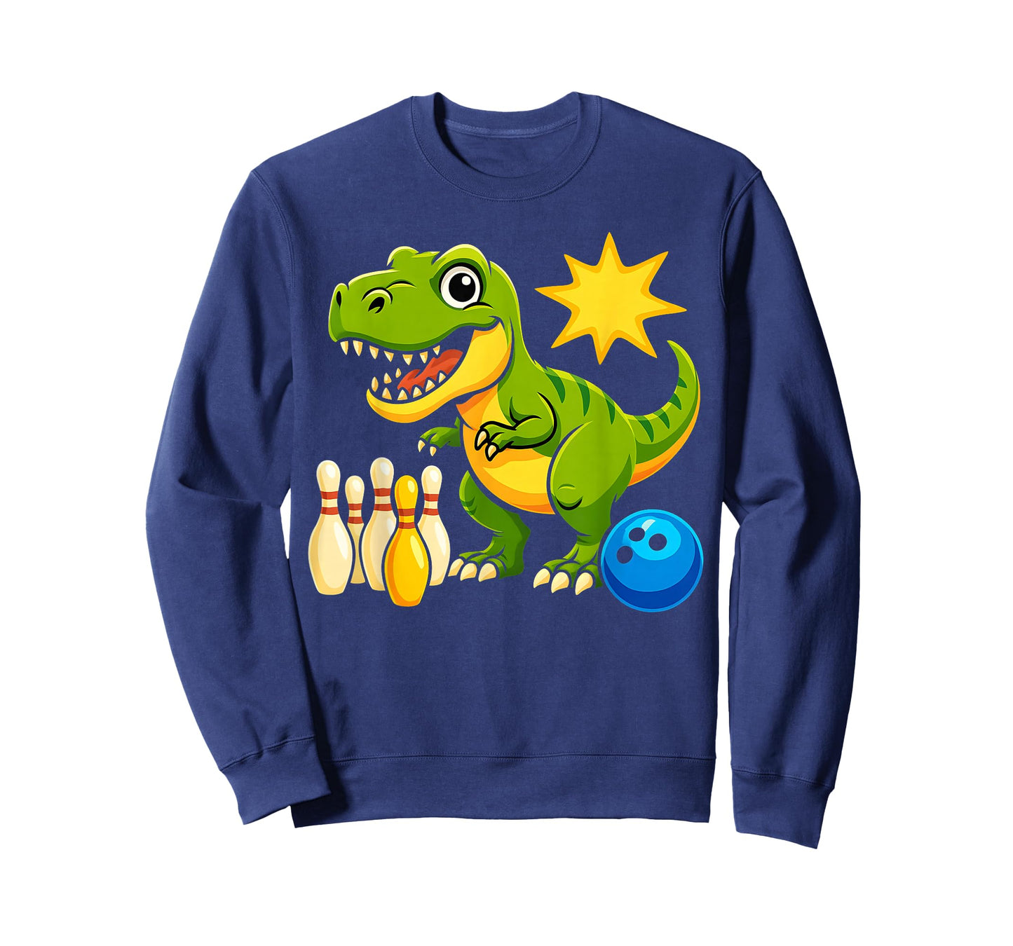 Bowling Dinosaur T Rex Cute Cartoon Kids Toddler Boys Bowler T-Shirt