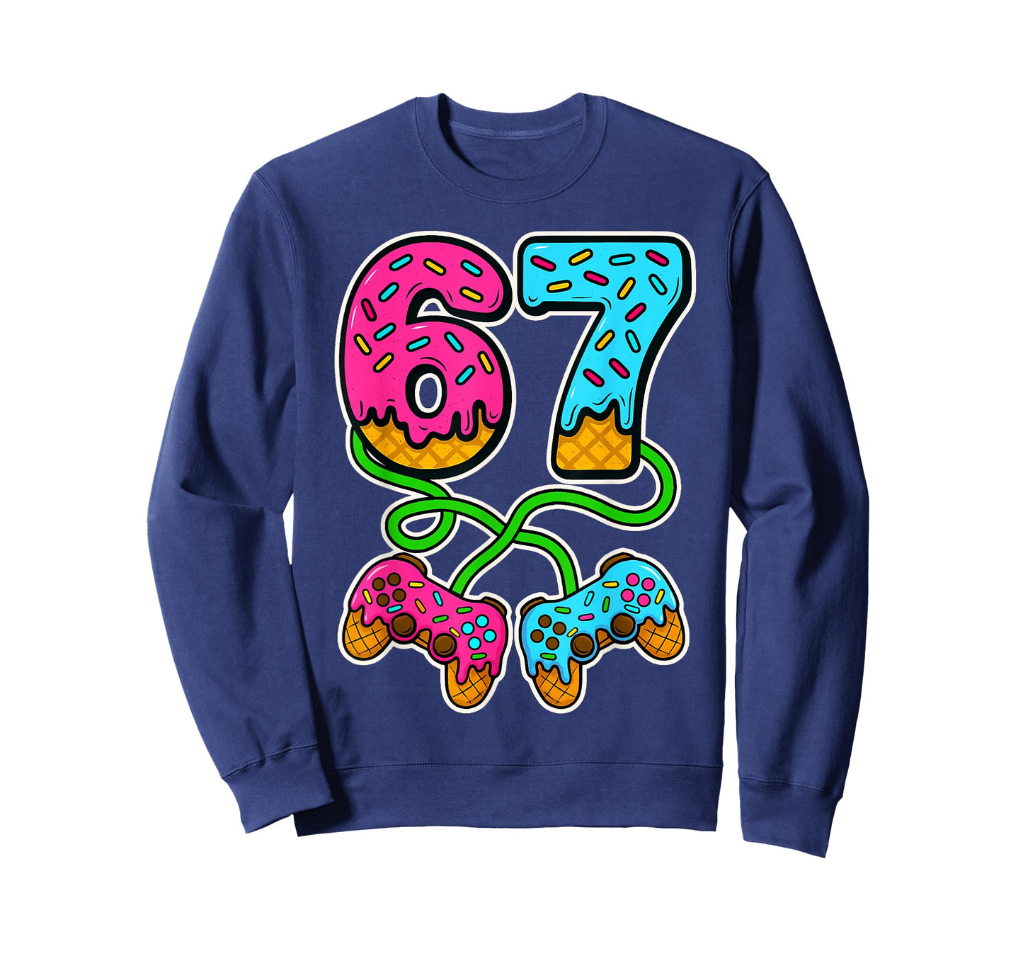 67 Ice Cream Drip Meme Gamer Six Seven Gen Alpha Slang Boys T-Shirt