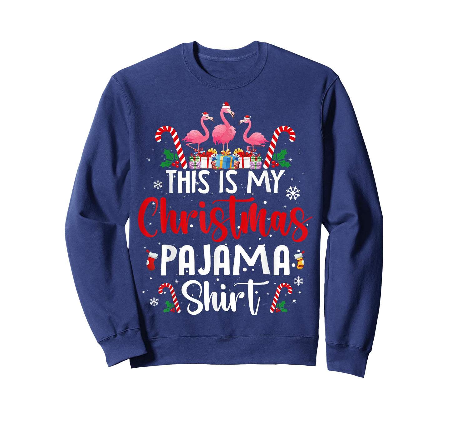 This is My Christmas Pajama Flamingos Holiday Fun T-Shirt