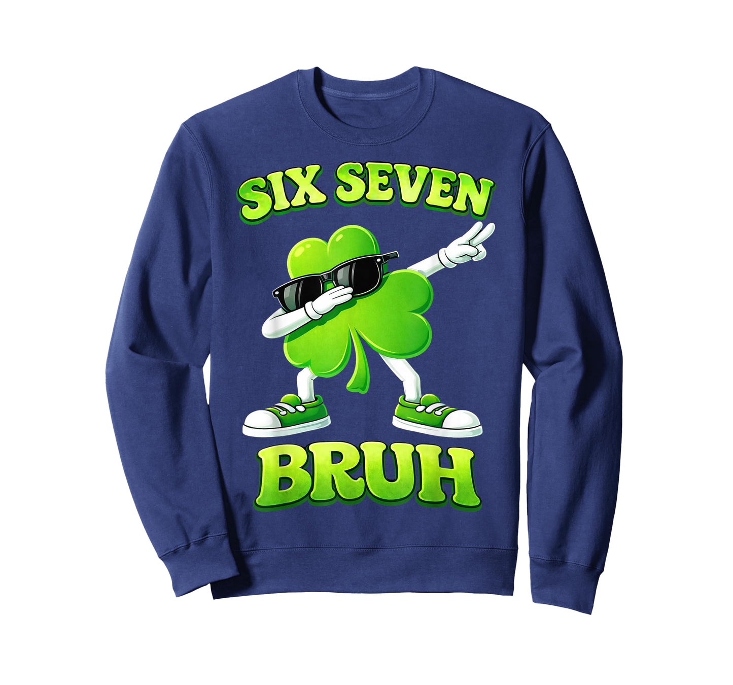 St Patricks Day Six Seven Bruh 6 7 Meme Shamrock Kids Boys T-Shirt