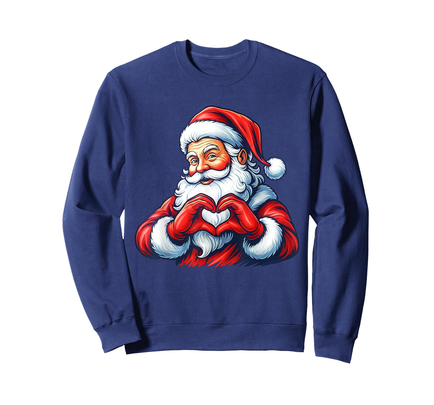 Santa Heart Hands Christmas Love T-Shirt