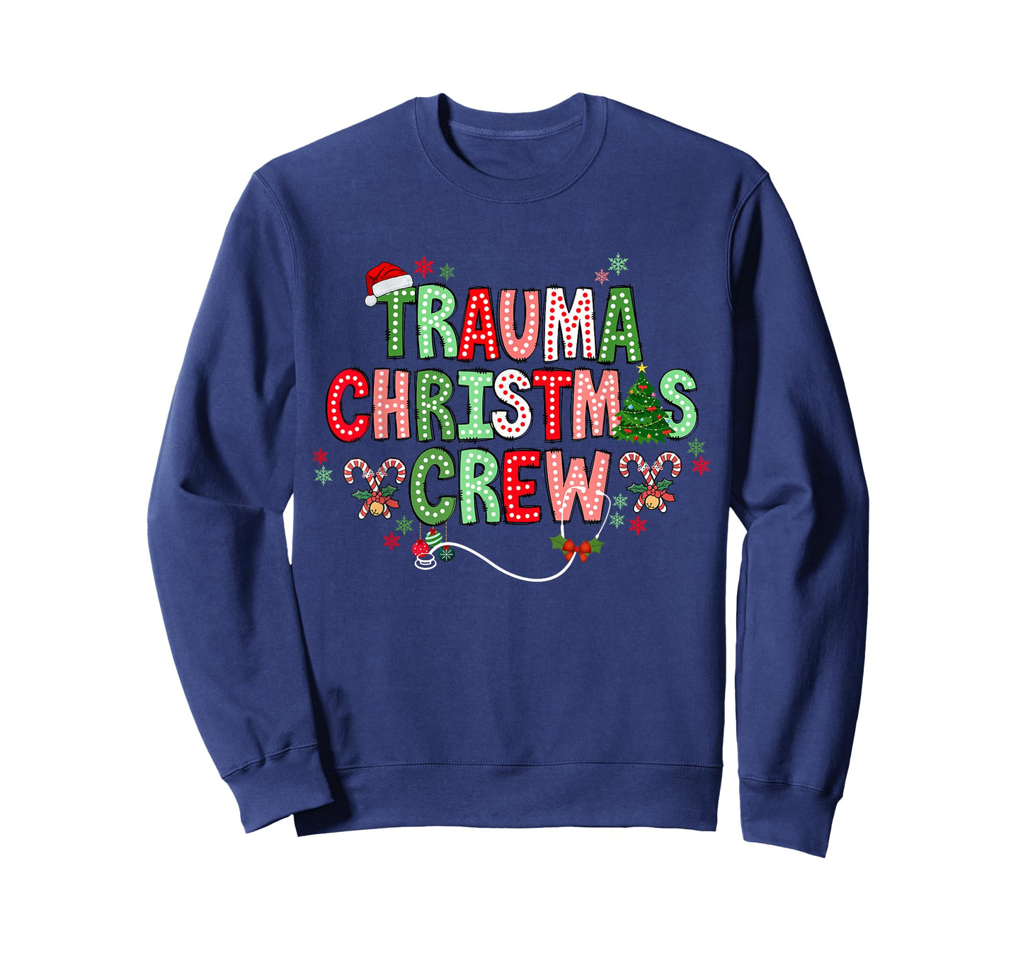 Christmas Trauma Nurse Crew Surgical Ortho Scrub Top Xmas T-Shirt