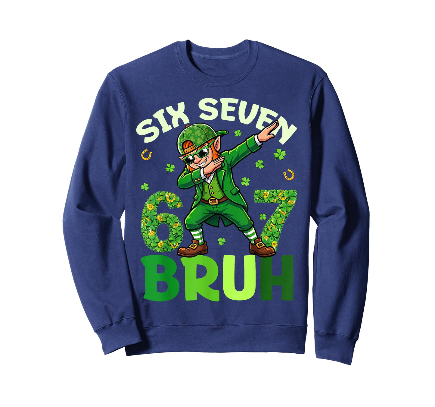 Funny Six Seven Bruh St Patricks Day Shirts Kids Leprechaun T-Shirt