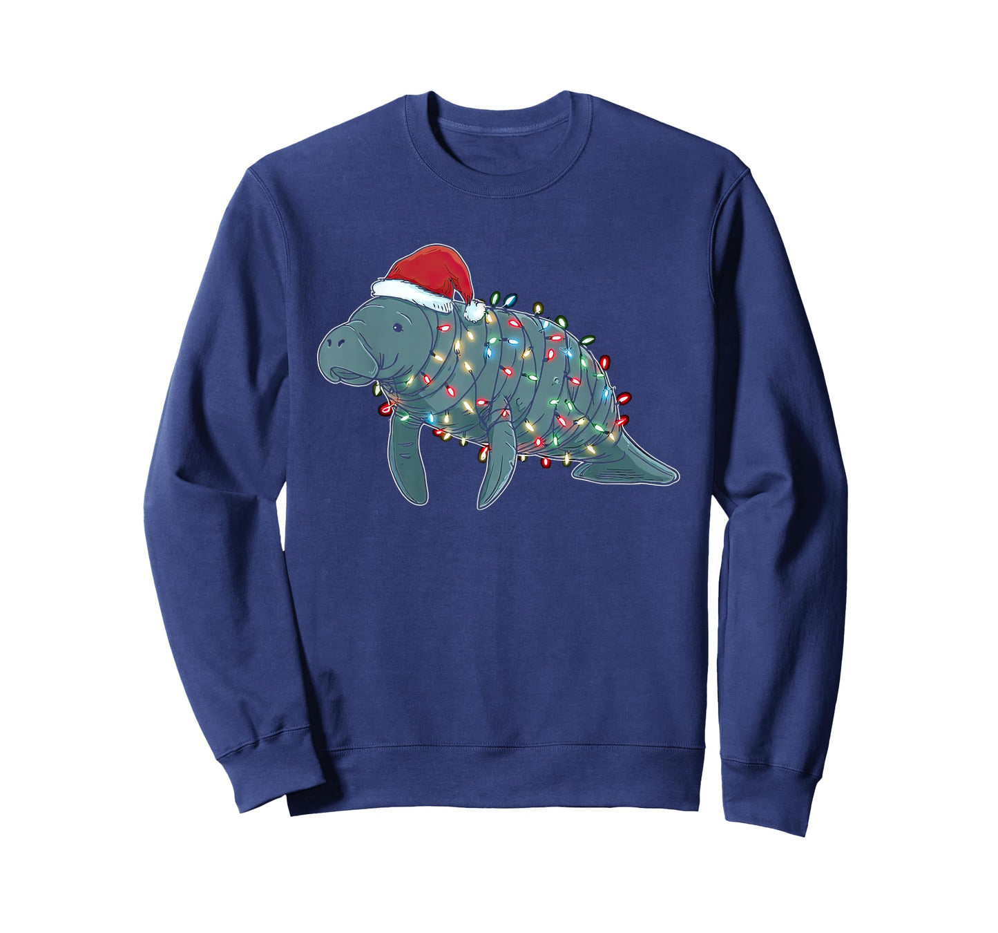 Funny Manatee Christmas Graphics Animal Lights Lover T-Shirt
