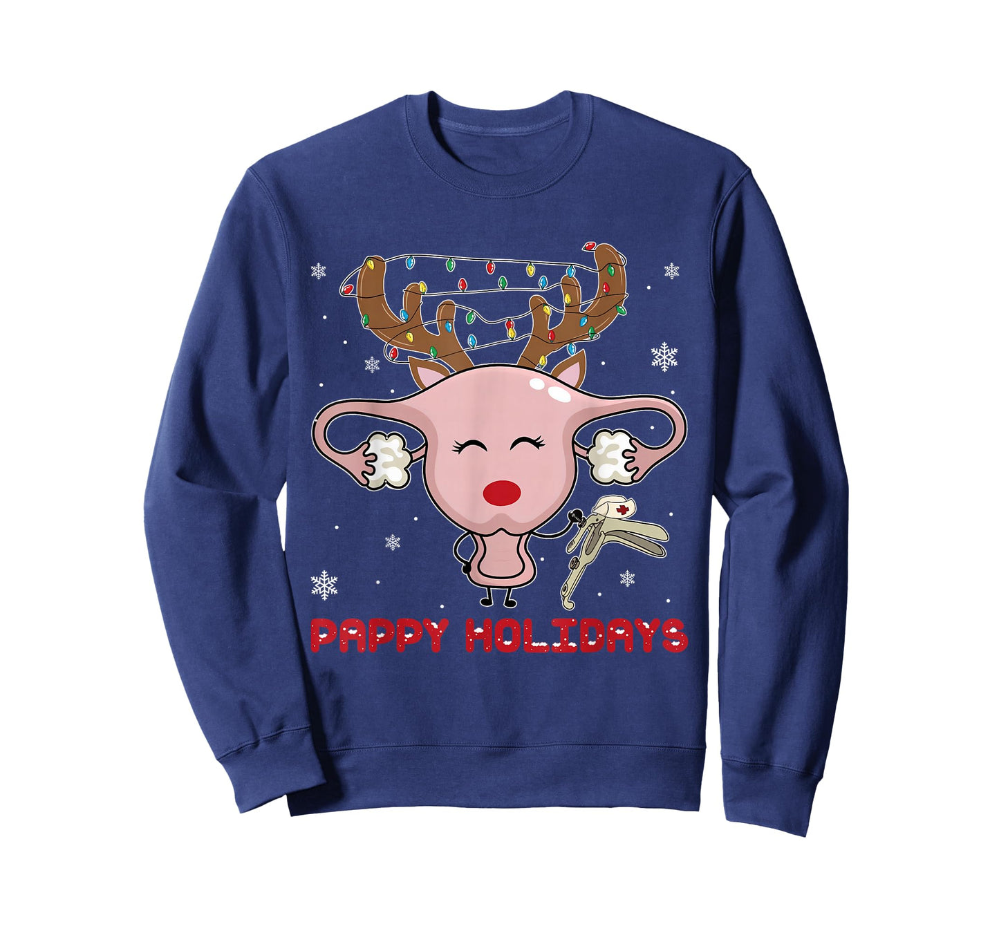 Festive Reindeer Speculum Christmas Light Nurse OBGYN T-Shirt