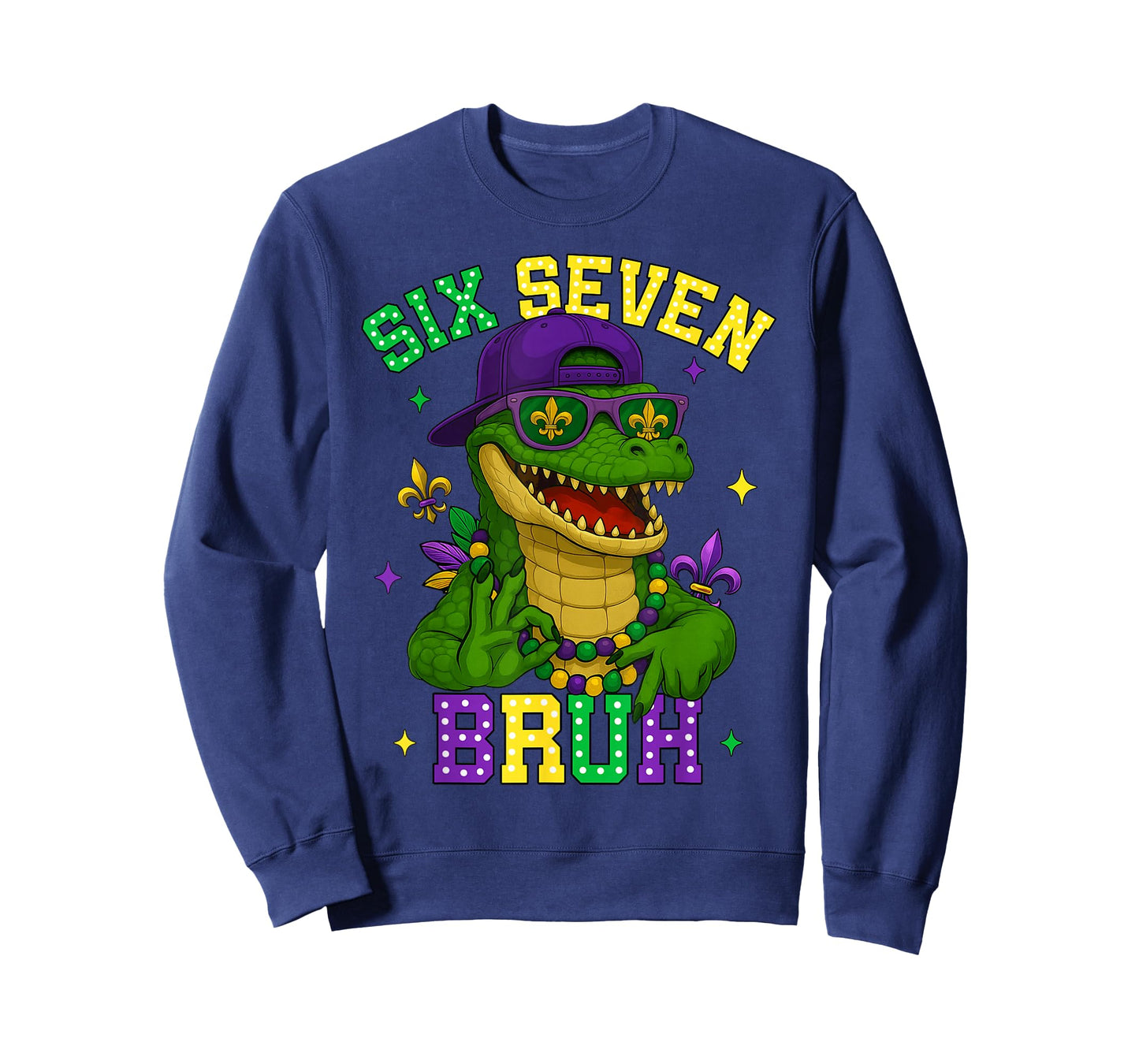 Mardi Gras 67 Alligator Mardigator Bruh Six Seven 6 7 Meme T-Shirt