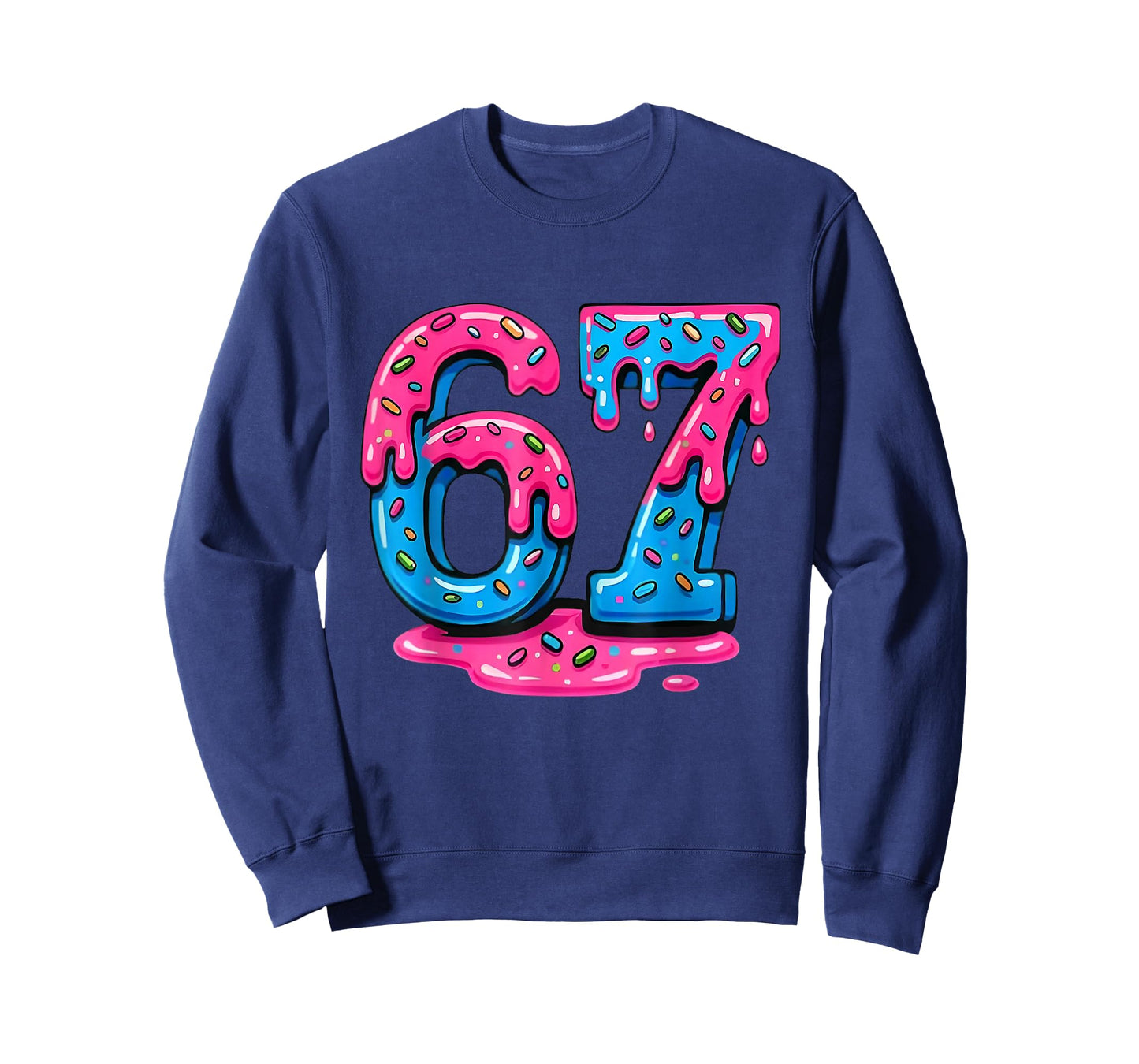 67 Six Seven Ice Cream Drip Cool Meme 67 Funny Number 6 7 T-Shirt