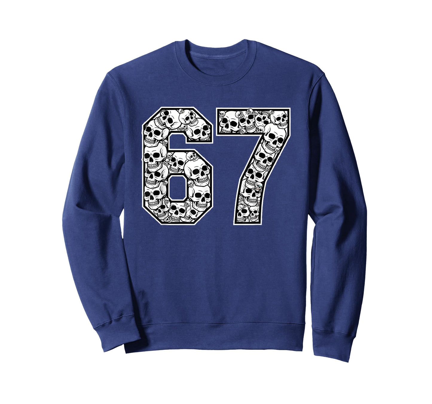 67 Meme Skull Pattern Graphic Halloween Number Art Gen Alpha T-Shirt