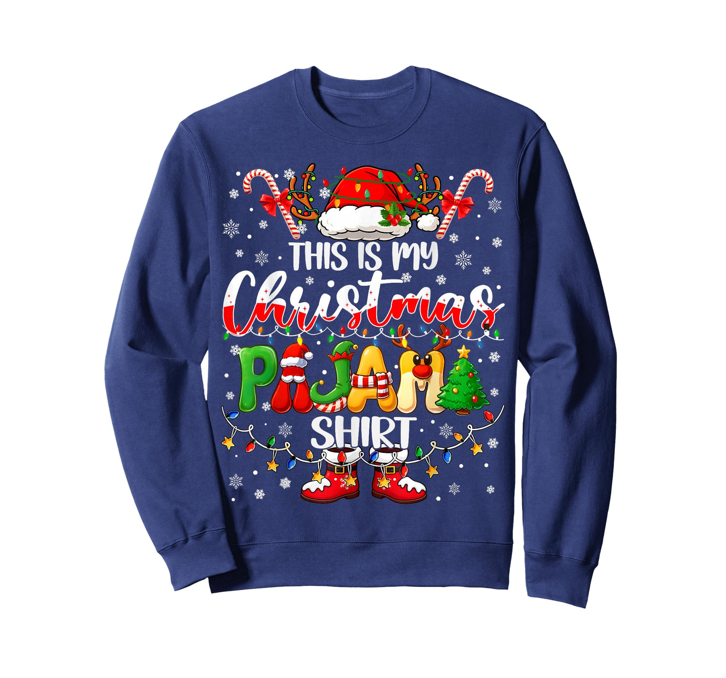 Funny This is My Christmas Pajamas PJs Men Women Kid Family T-Shirt