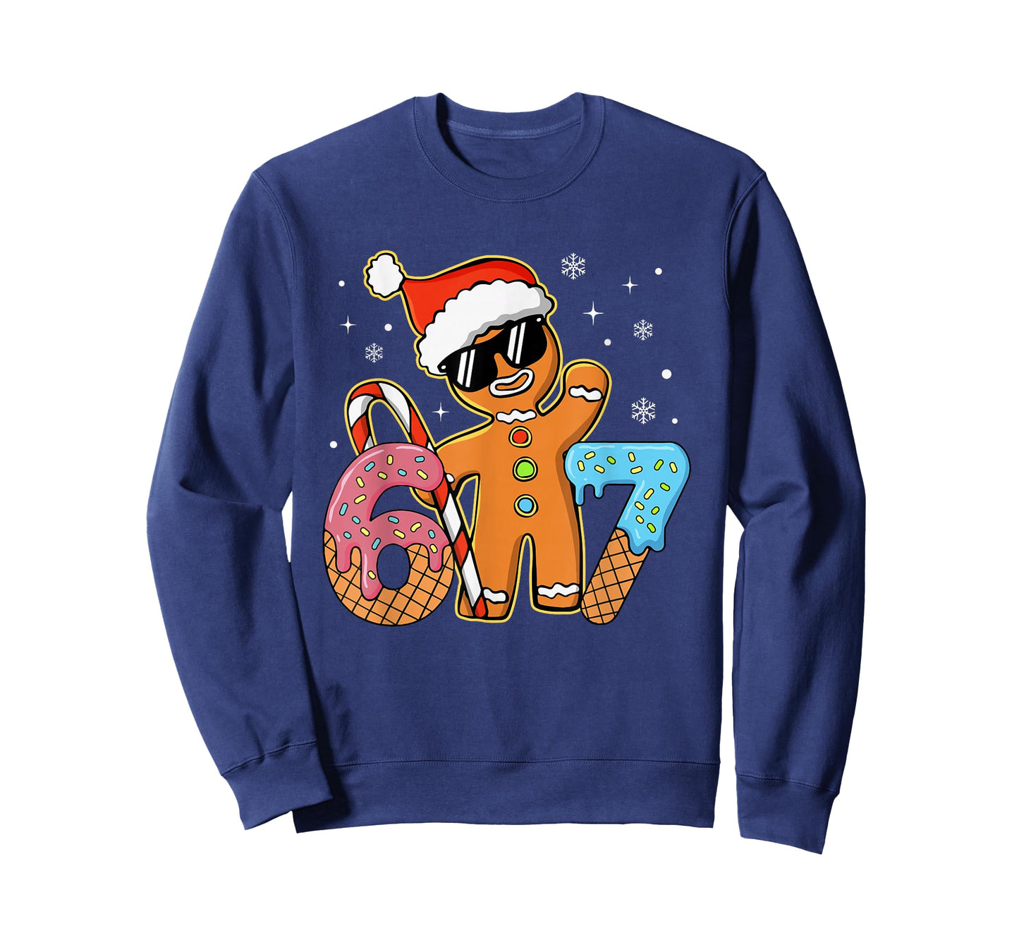 Funny Gingerbread Six Seven 67 Ice Cream Drip Christmas Boys T-Shirt