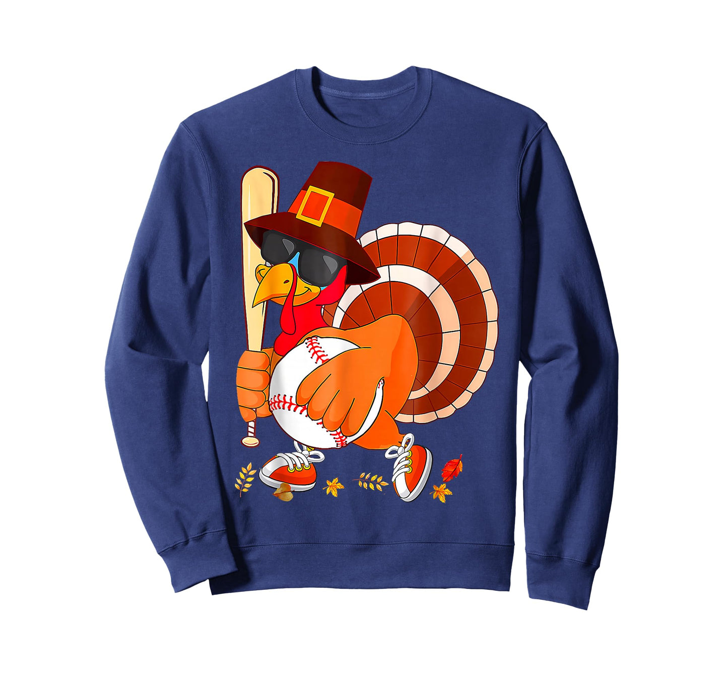 Turkey Playing Baseball Thanksgiving T-Shirt