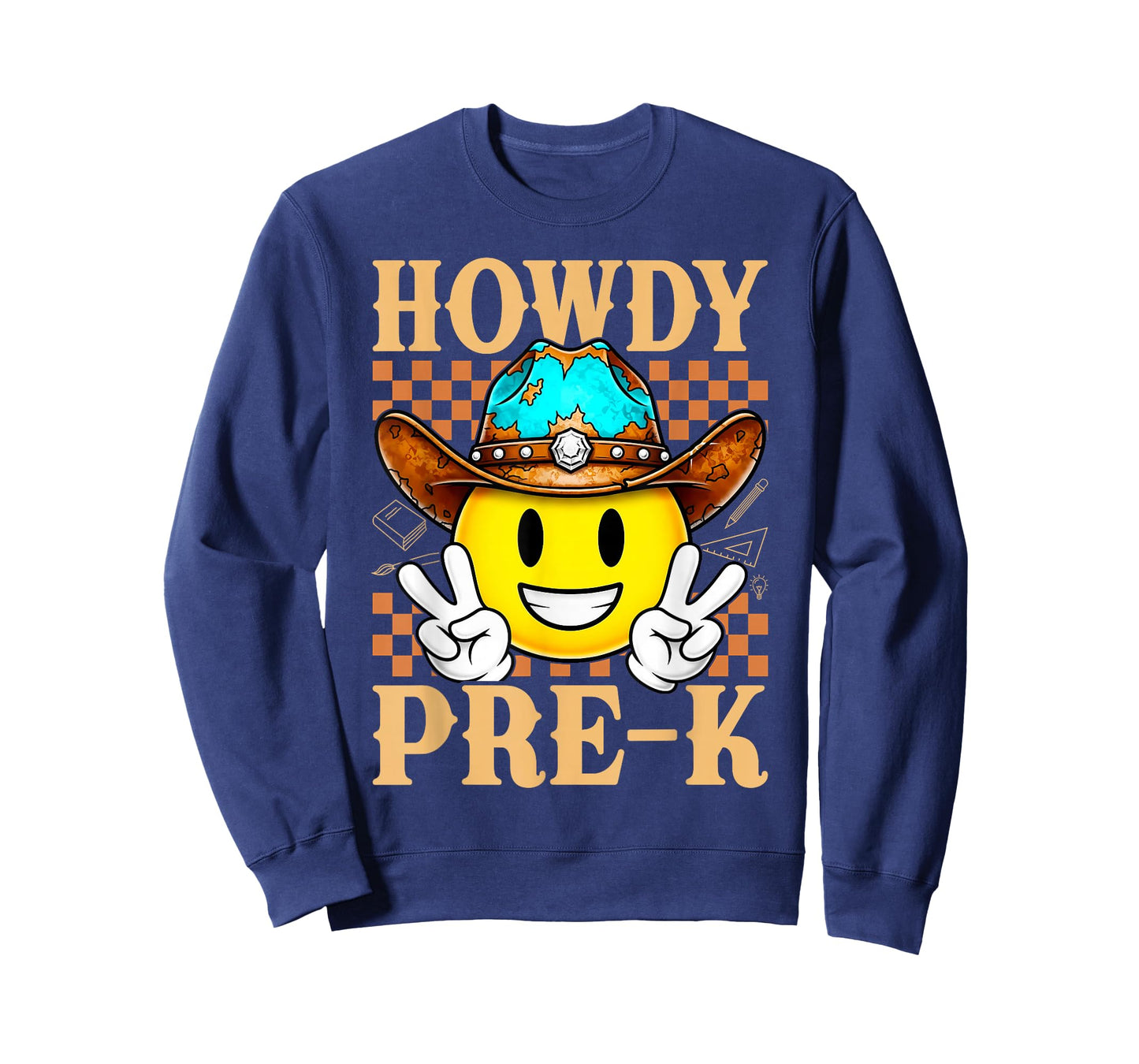 Howdy Pre-K Retro Cowboy Cowgirl Western Teacher Kids T-Shirt
