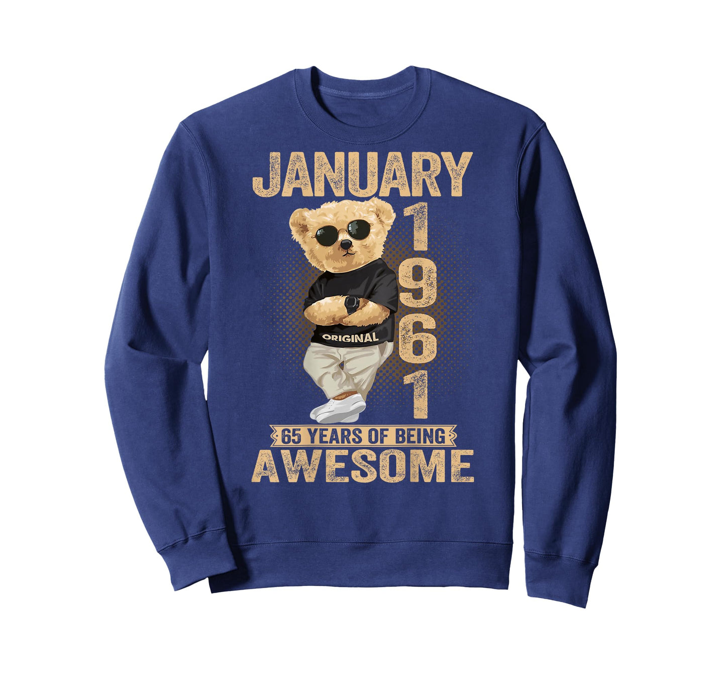 65 Year Old January 1961 Teddy Bear 65th Birthday Men Women T-Shirt