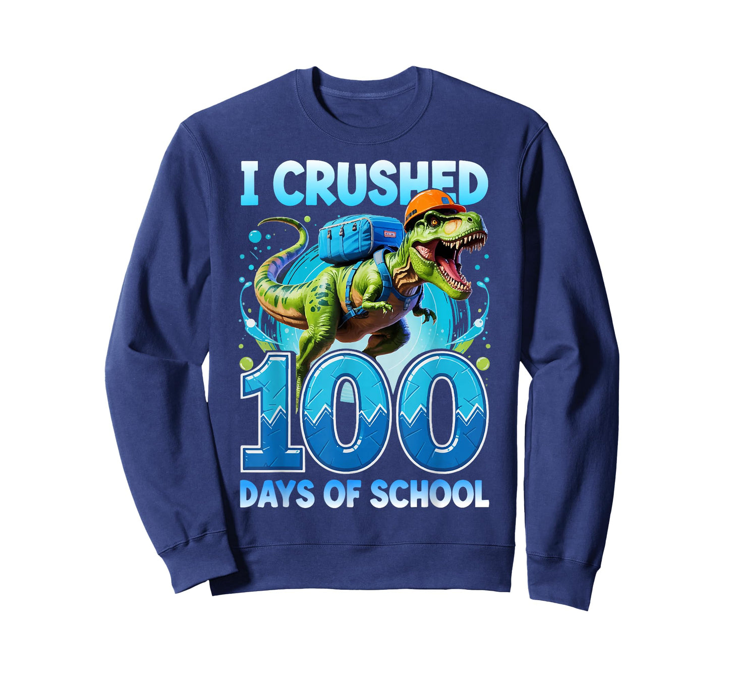 I Crushed 100 Days of School Boys Kids Dinosaur Trex Costume T-Shirt
