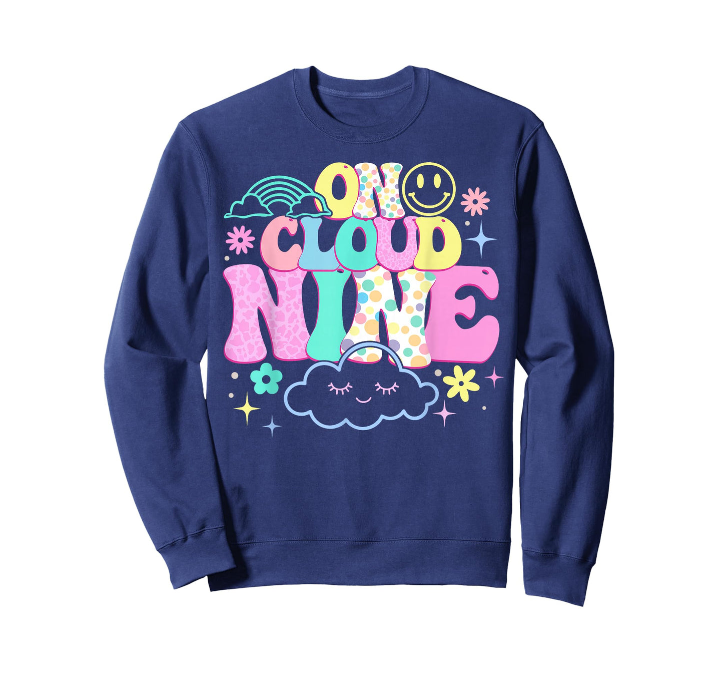 Groovy On Cloud Nine Bday 9th Birthday Girl 9 Year Old T-Shirt