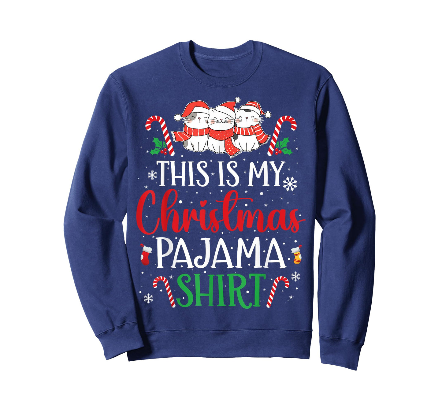 Cat Xmas Funny This is My Christmas Pajama T-Shirt