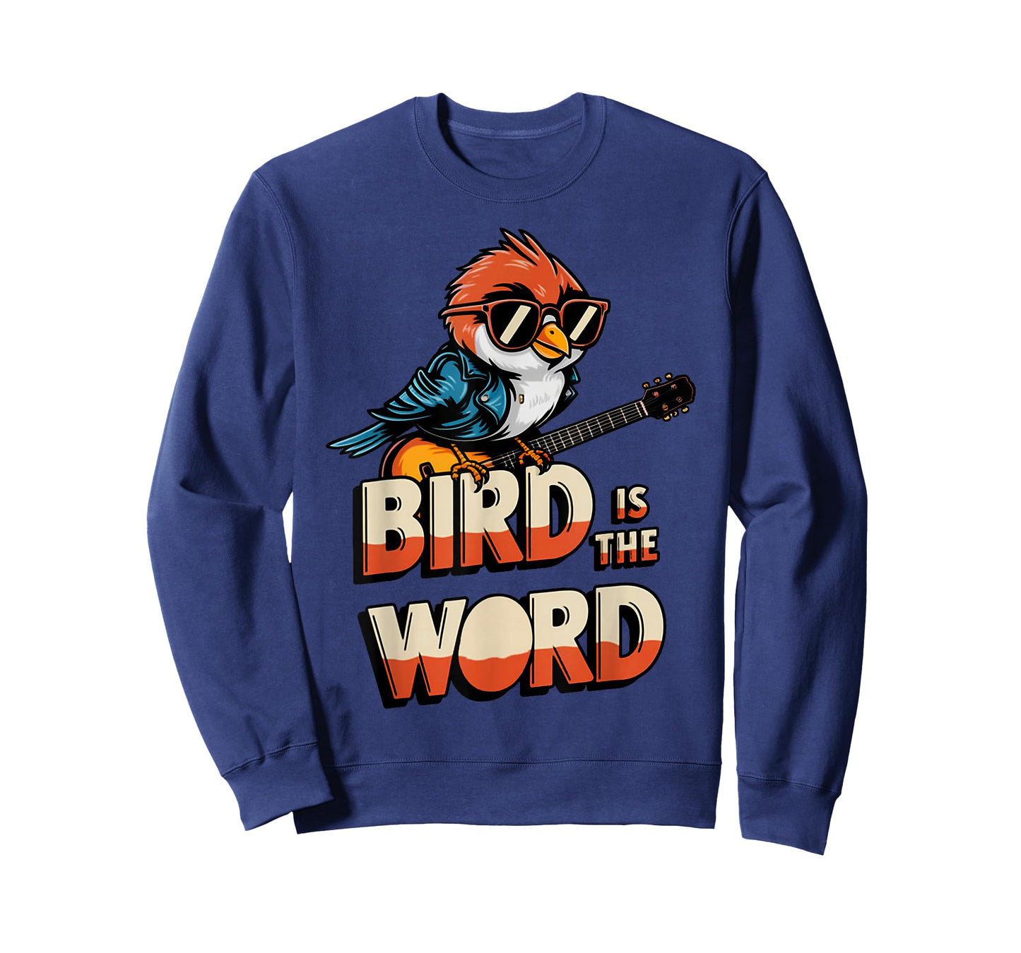 Retro Music Meme Bird is The Word Funny Guitar Cool Birds T-Shirt