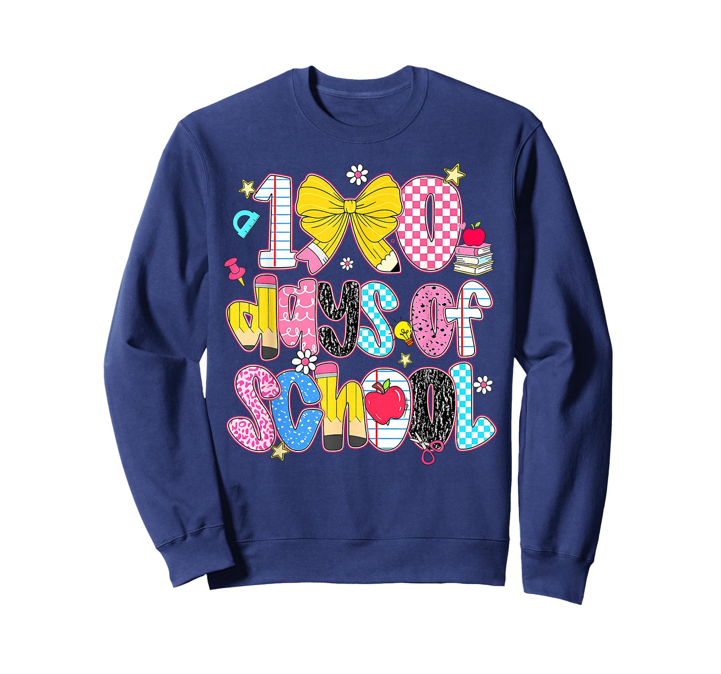 Preppy 100 Days Happy 100th Day of School Girls Teacher Kids T-Shirt