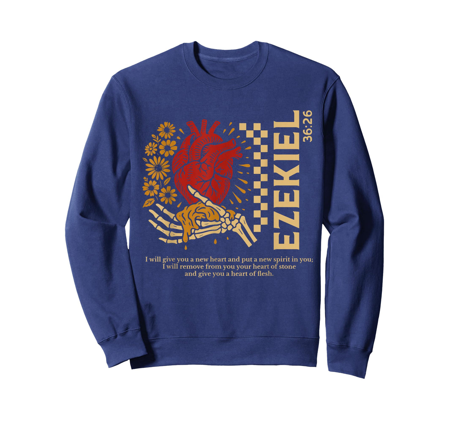 Vintage Ezekiel 36-26 Heart of Flesh Bible Verse Christian T-Shirt