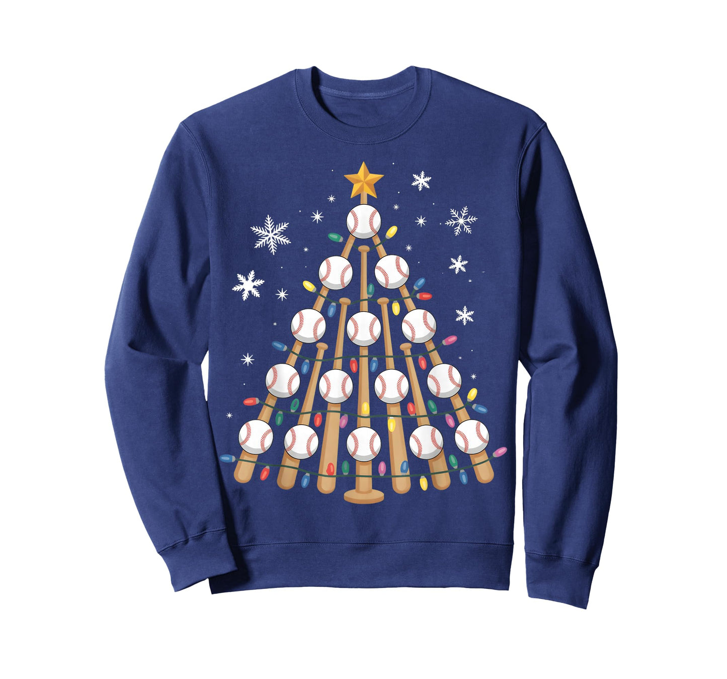 Funny Baseball Christmas Tree Light Xmas Baseball Boys Kids T-Shirt