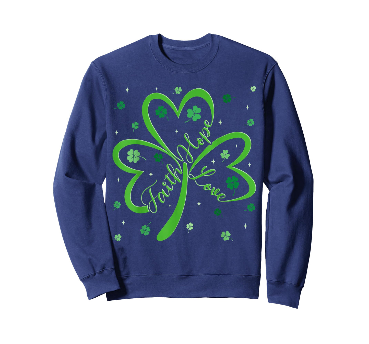 Christian Faith Hope Love Shamrock Religious St Patricks Day T-Shirt
