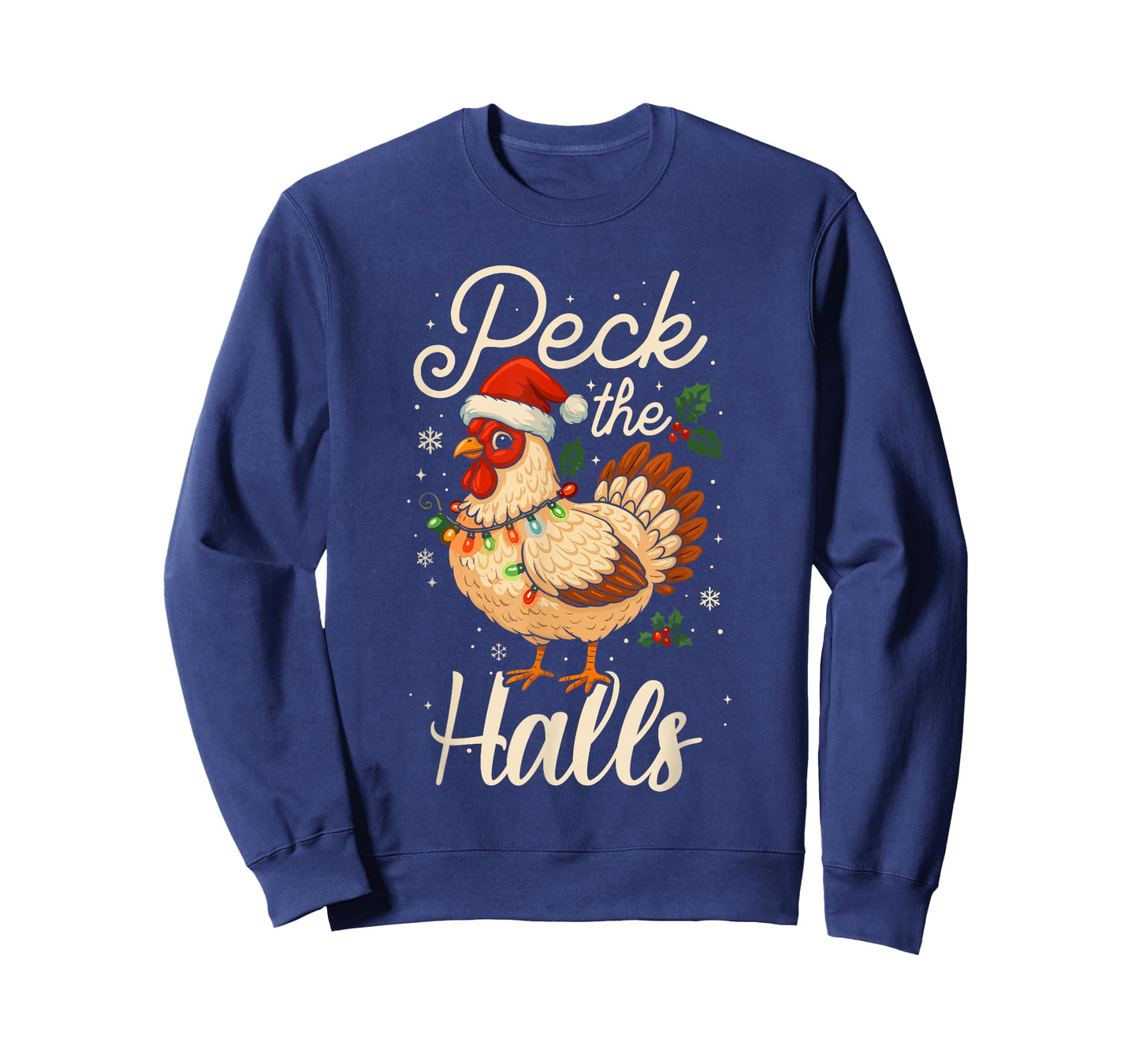 Funny Christmas Chicken Pajamas Shirt, Peck The Halls T-Shirt