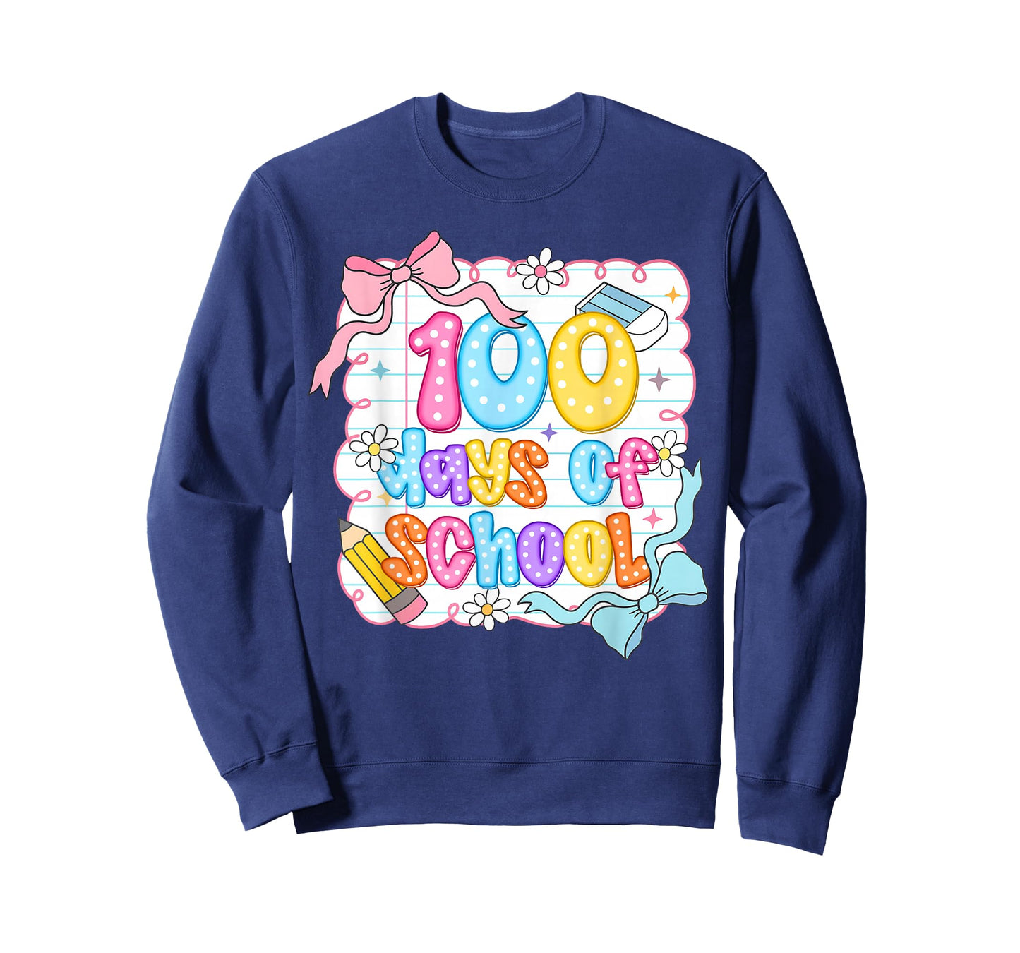Preppy 100th Day of School Teacher Kid 100 Days Coquette Bow T-Shirt