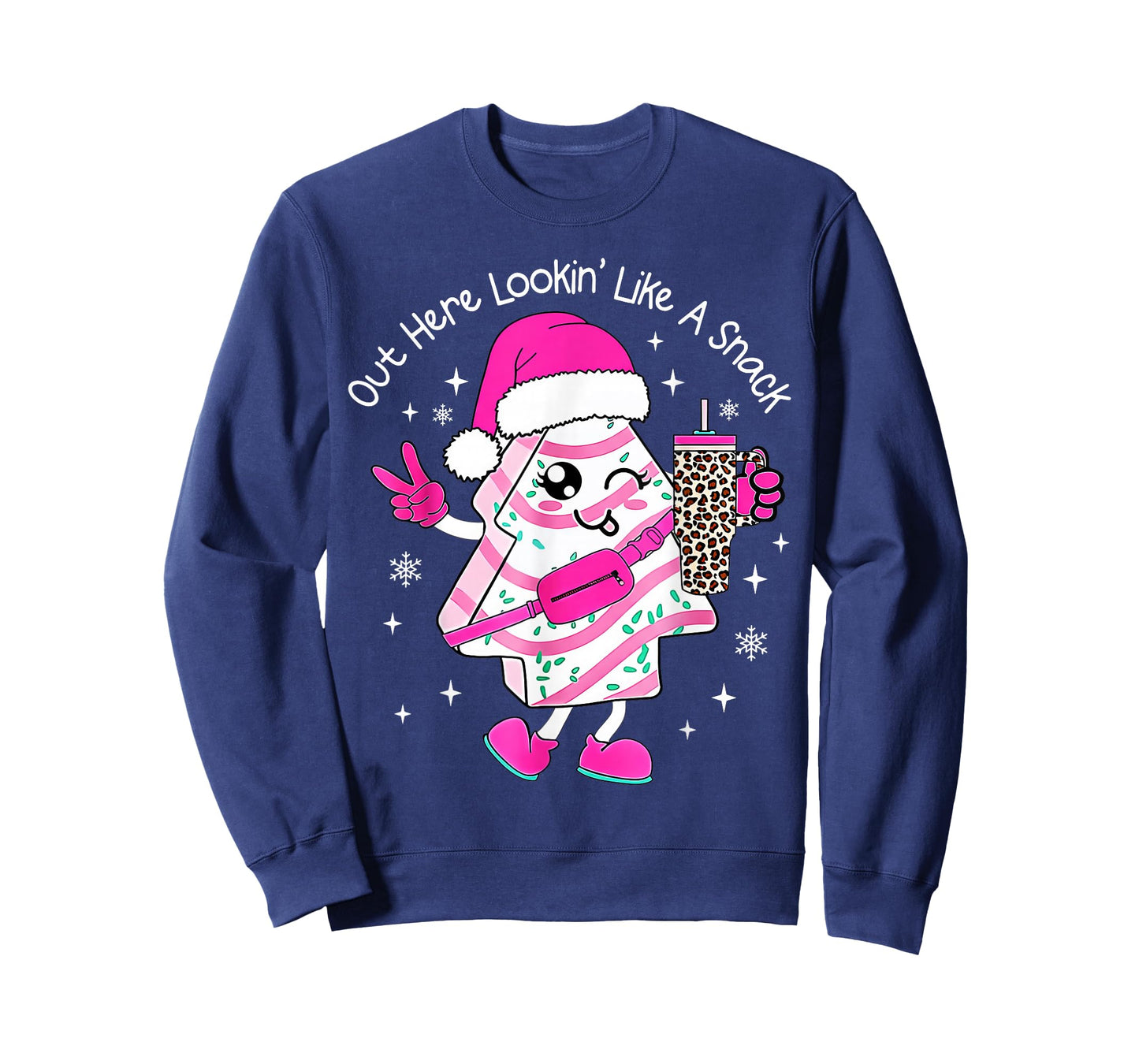 Out Here Looking Like A Snack Funny Boujee Xmas Tree Cakes T-Shirt