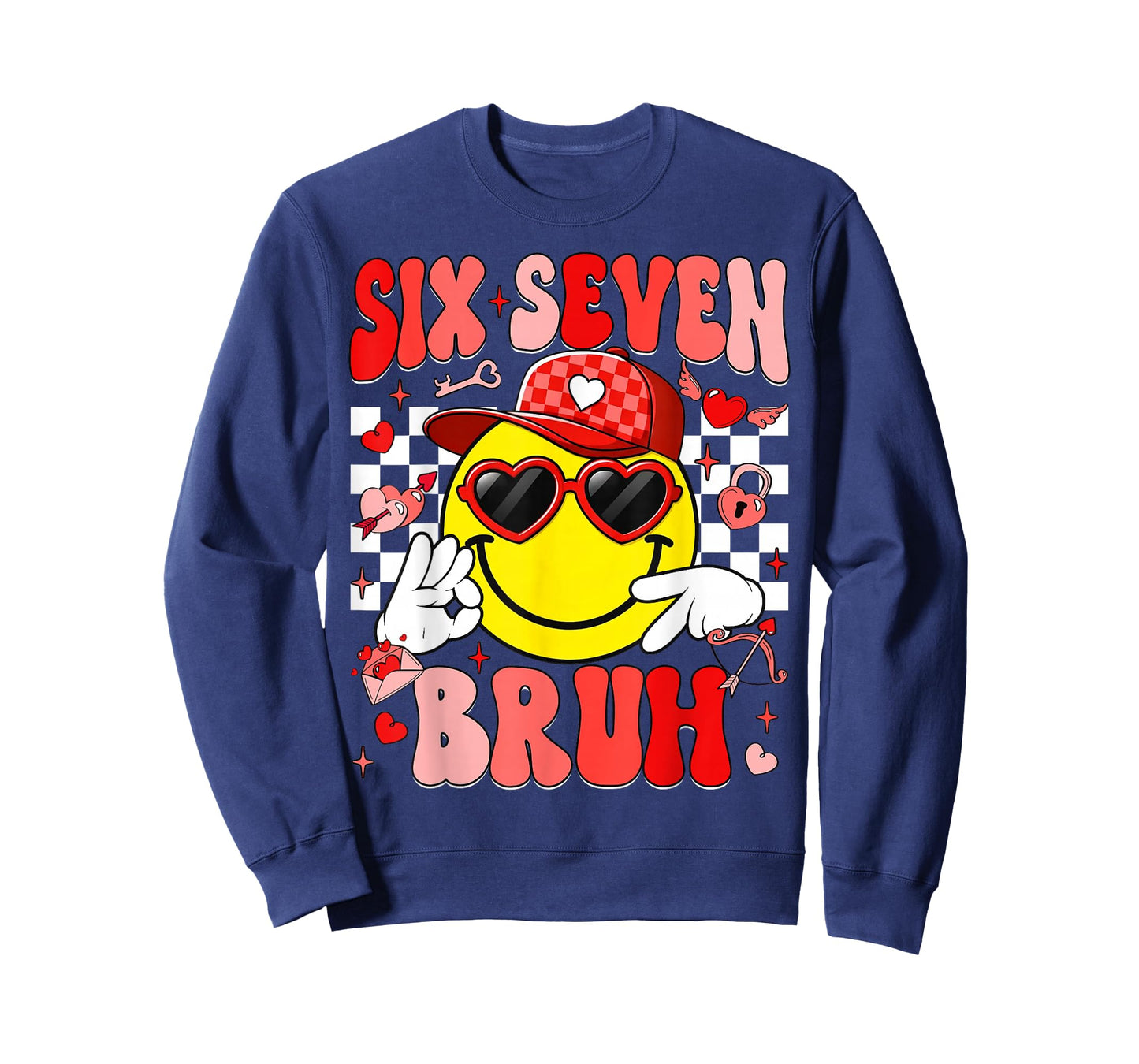 Six Seven Bruh Smile 6 7 Meme Valentines Day Girls Boys Kids T-Shirt