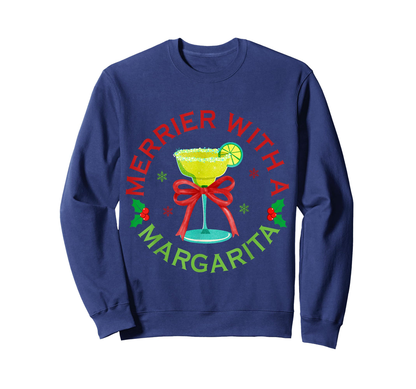 Merrier with A Margarita Christmas Drinking Margarita Lover T-Shirt