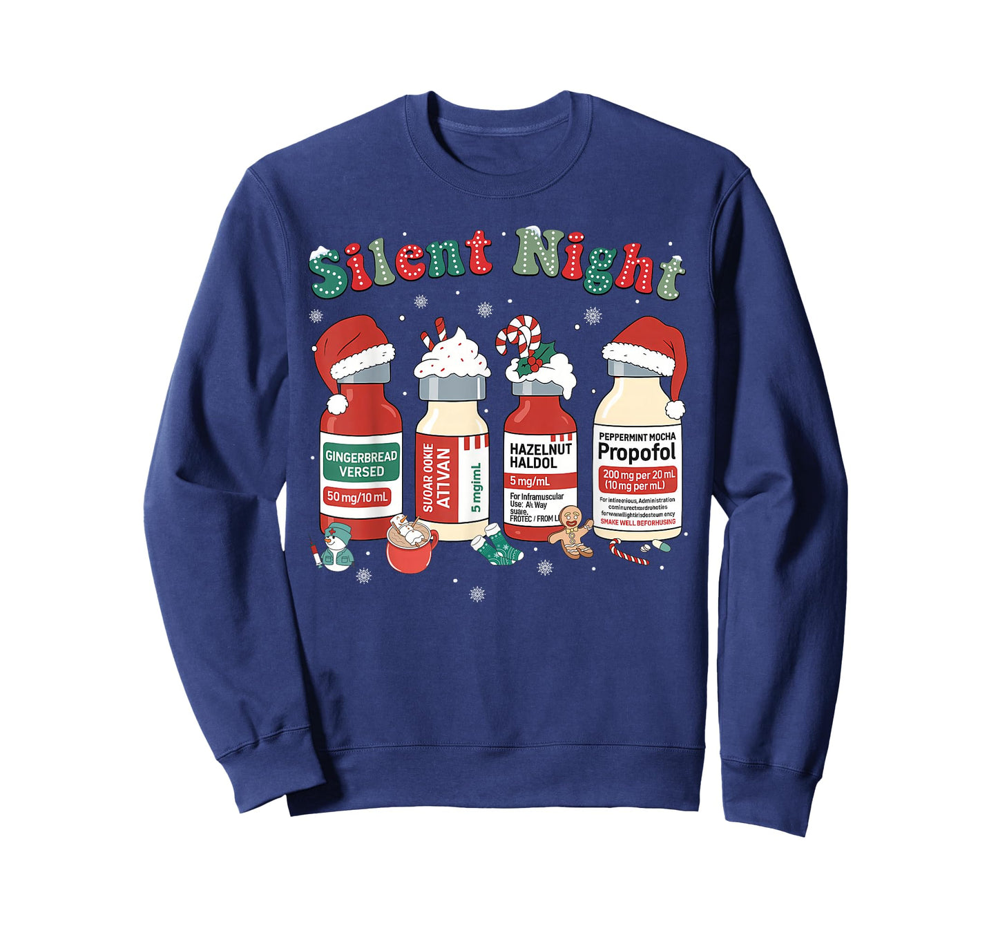 Funny Santa Propofol Silent Night ICU Nurses Merry Christmas T-Shirt