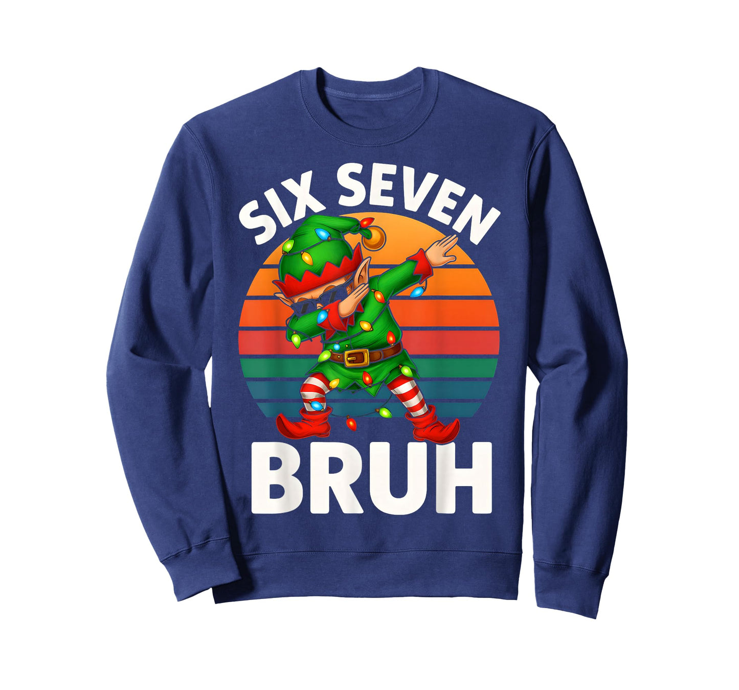 HUGvyn Six Seven 6 7 Meme Dabbing Elf Merry Christmas Bruh T-Shirt