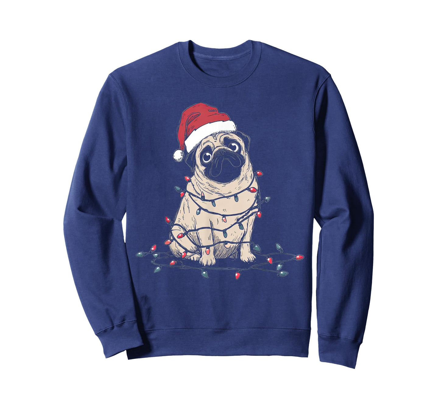 Funny Pug Christmas Graphics Dog Lights Lover Owner T-Shirt