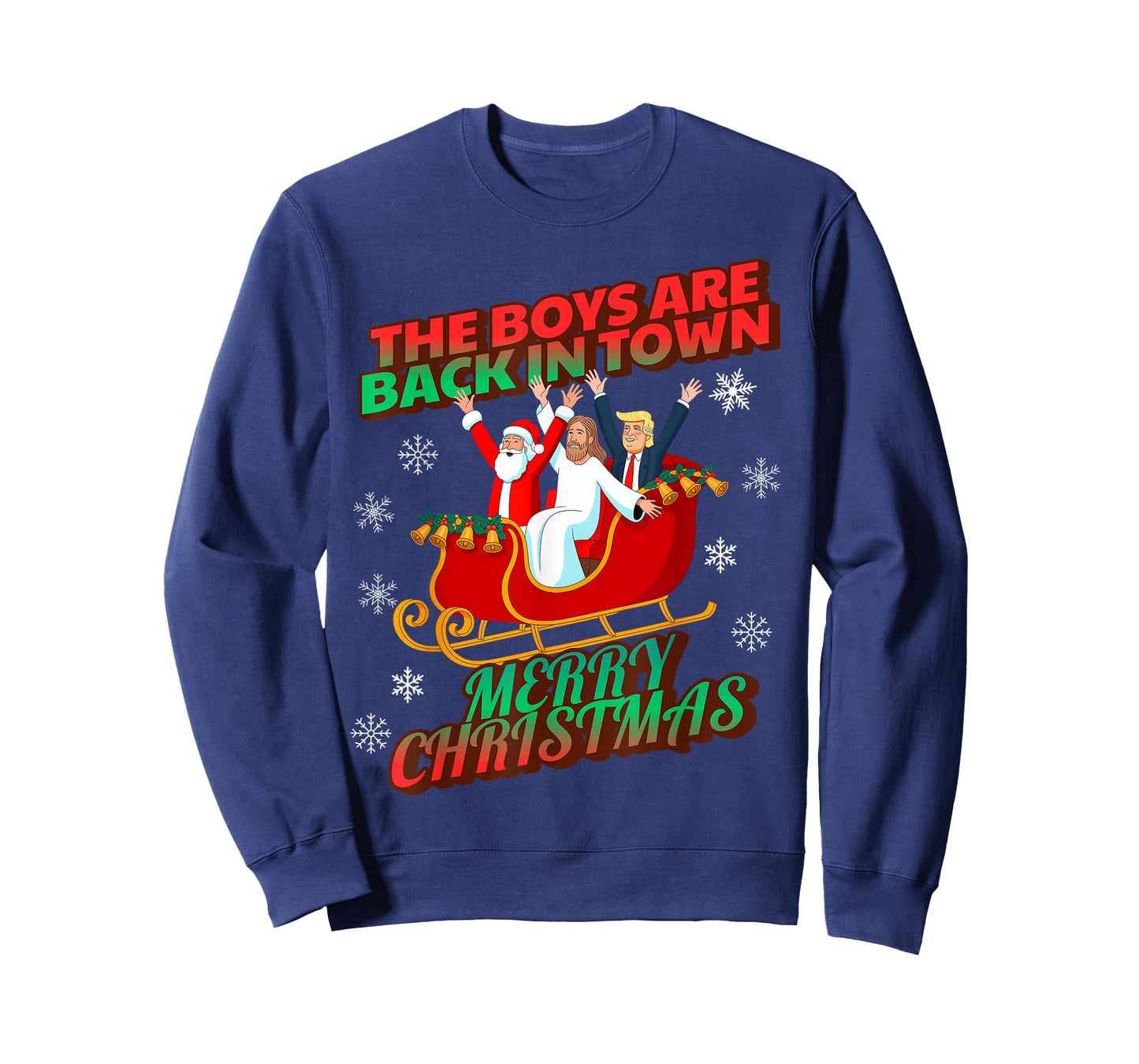 Funny Christmas Jesus Santa Trump Boys are Back Christmas T-Shirt